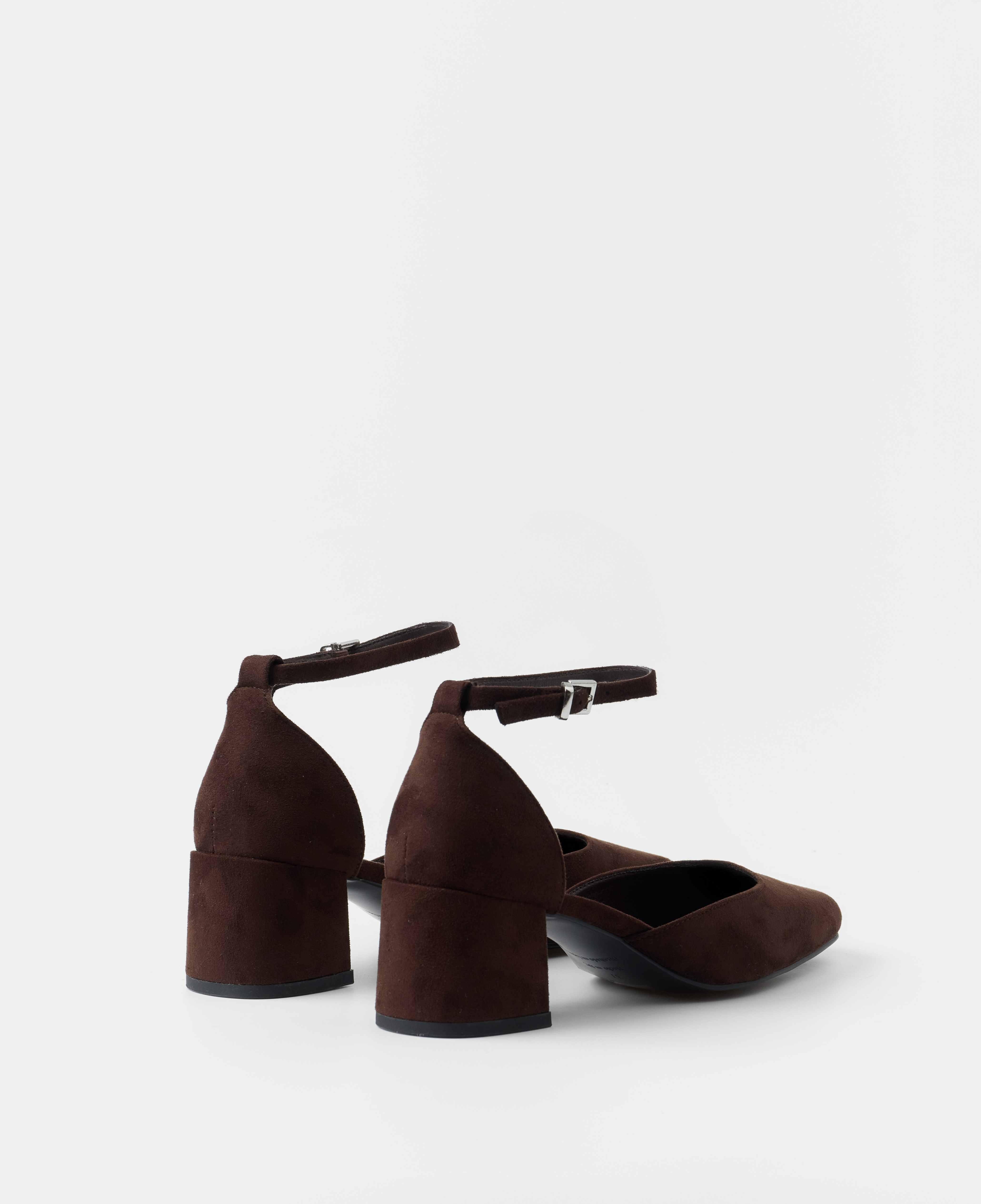 Zapatos de salón de mujer cerrados con pulsera al tobillo - Mim - Marrón chocolate Marrón chocolate-3