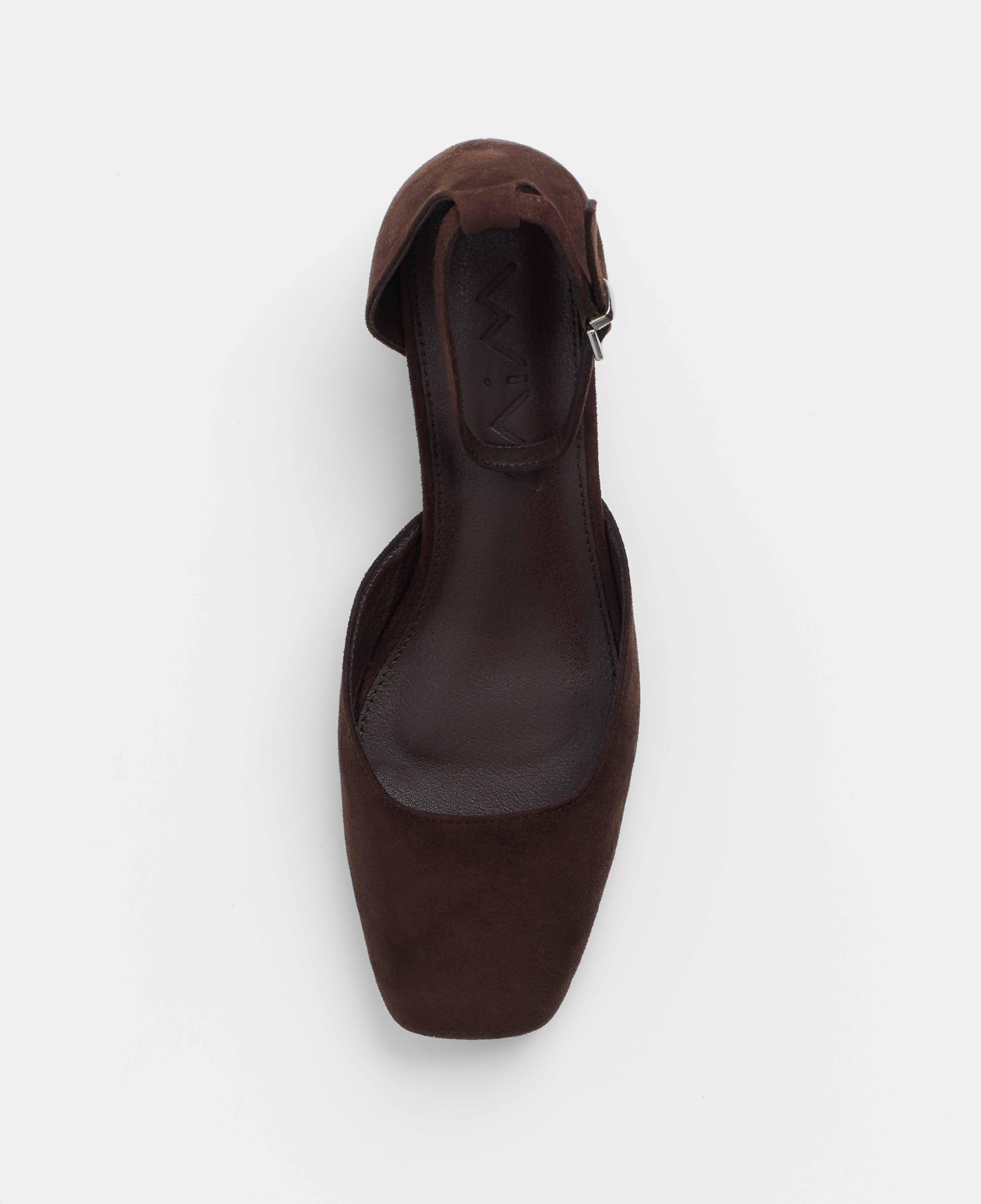 Zapatos de salón de mujer cerrados con pulsera al tobillo - Mim - Marrón chocolate Marrón chocolate-4