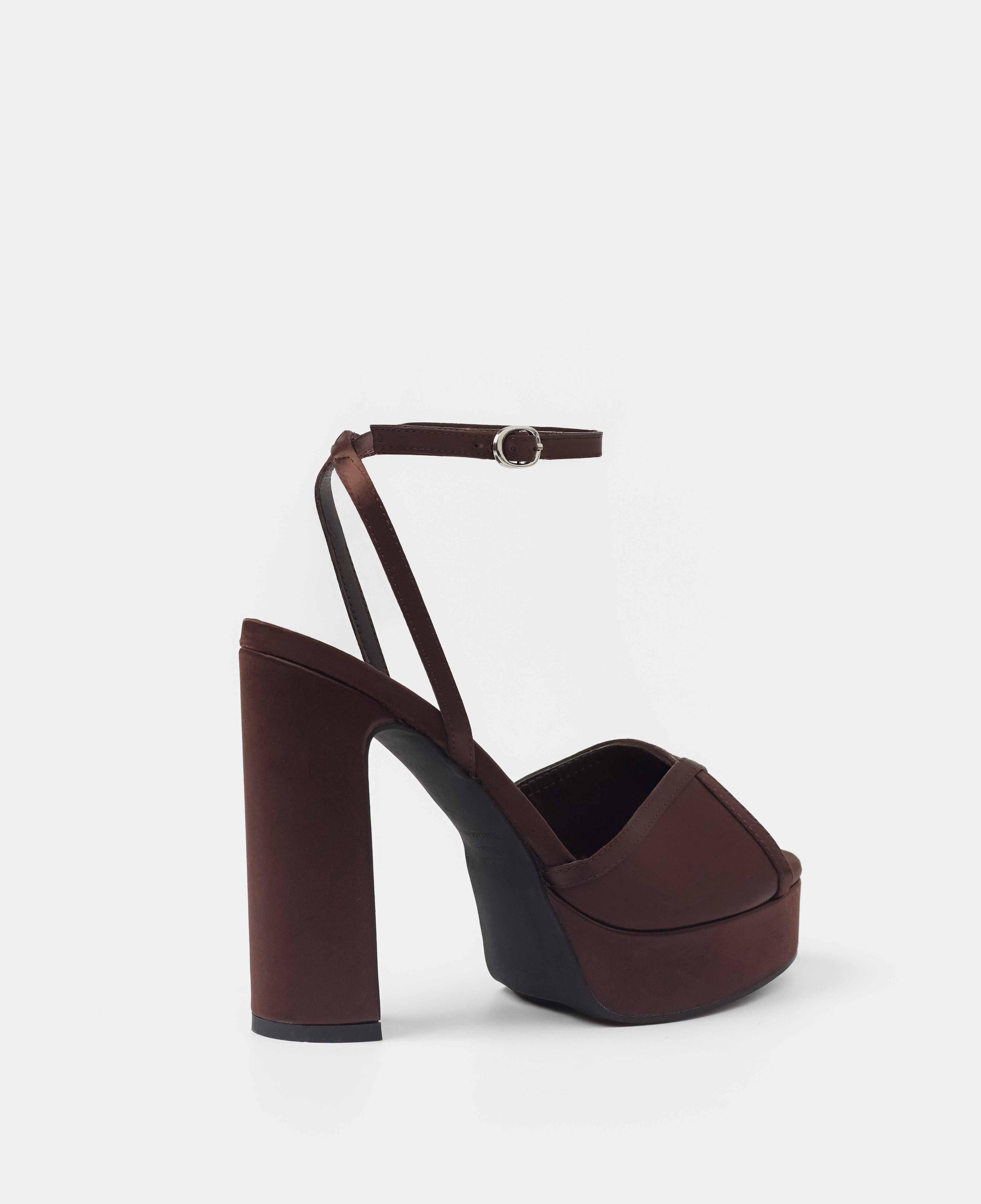 Sandalias de tiras de mujer de tacón con plataforma - Mim - Marrón chocolate Marrón chocolate-3