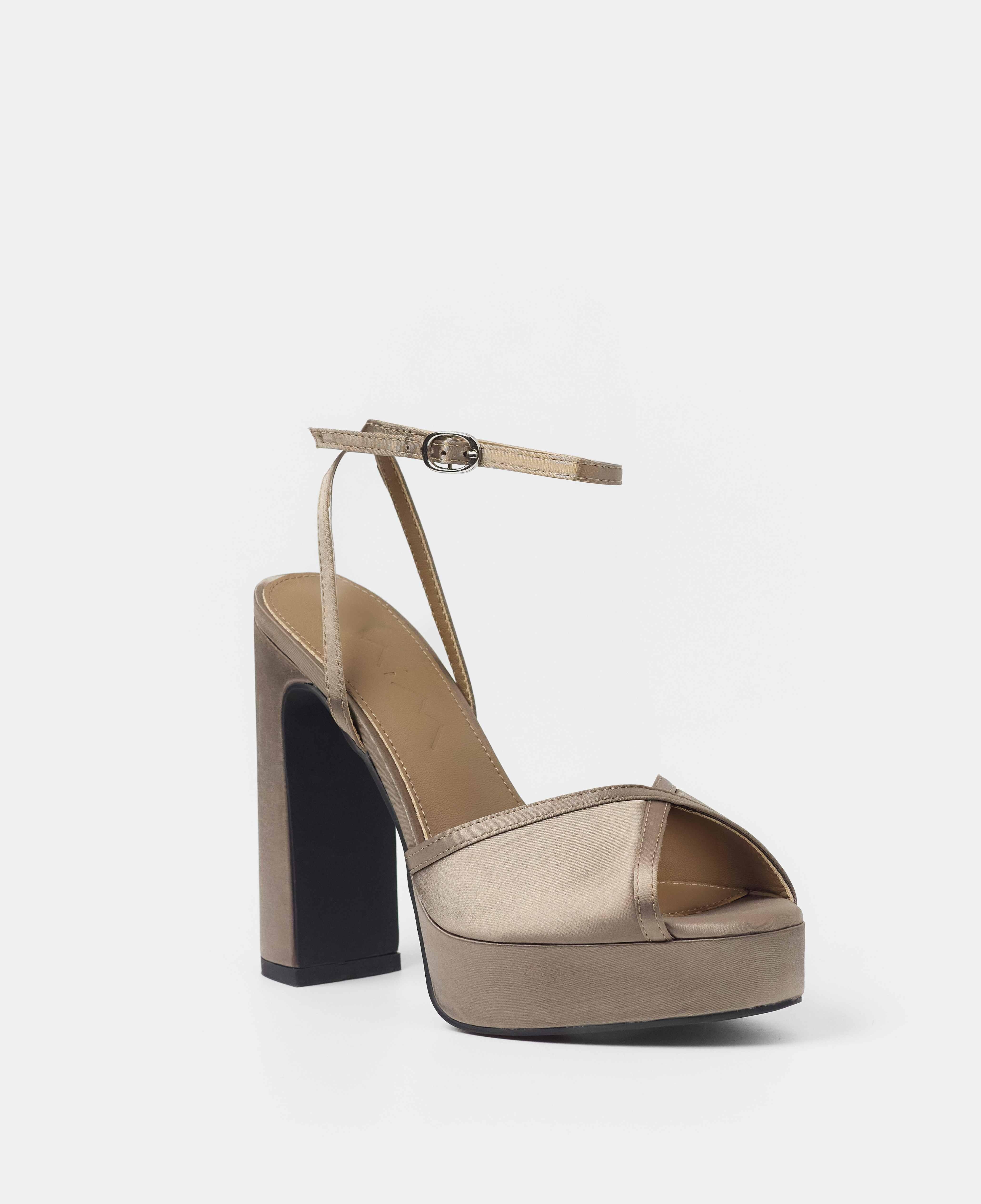 Sandalias de tiras de mujer de tacón con plataforma - Mim - Gris Gris-2