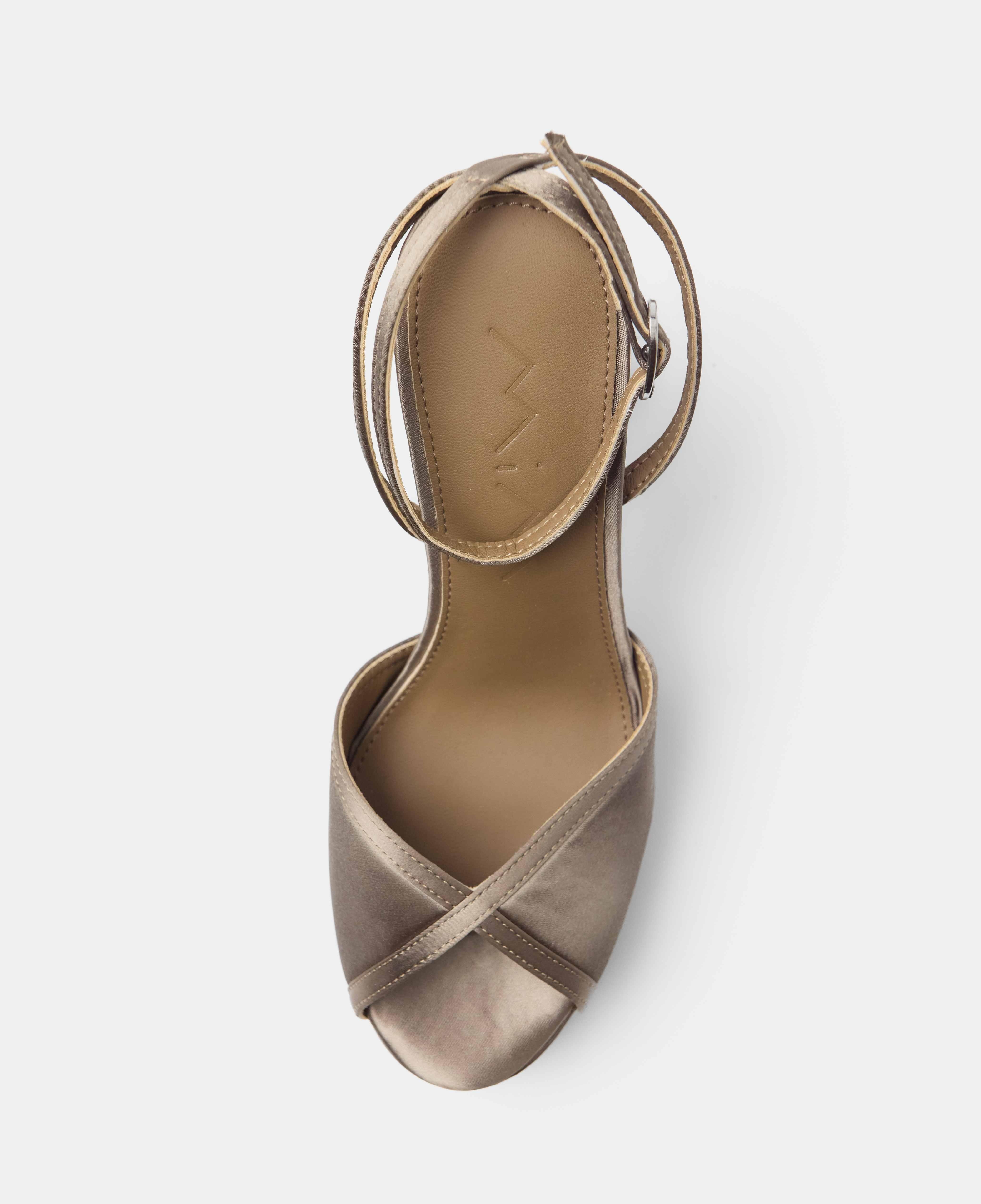 Sandalias de tiras de mujer de tacón con plataforma - Mim - Gris Gris-4