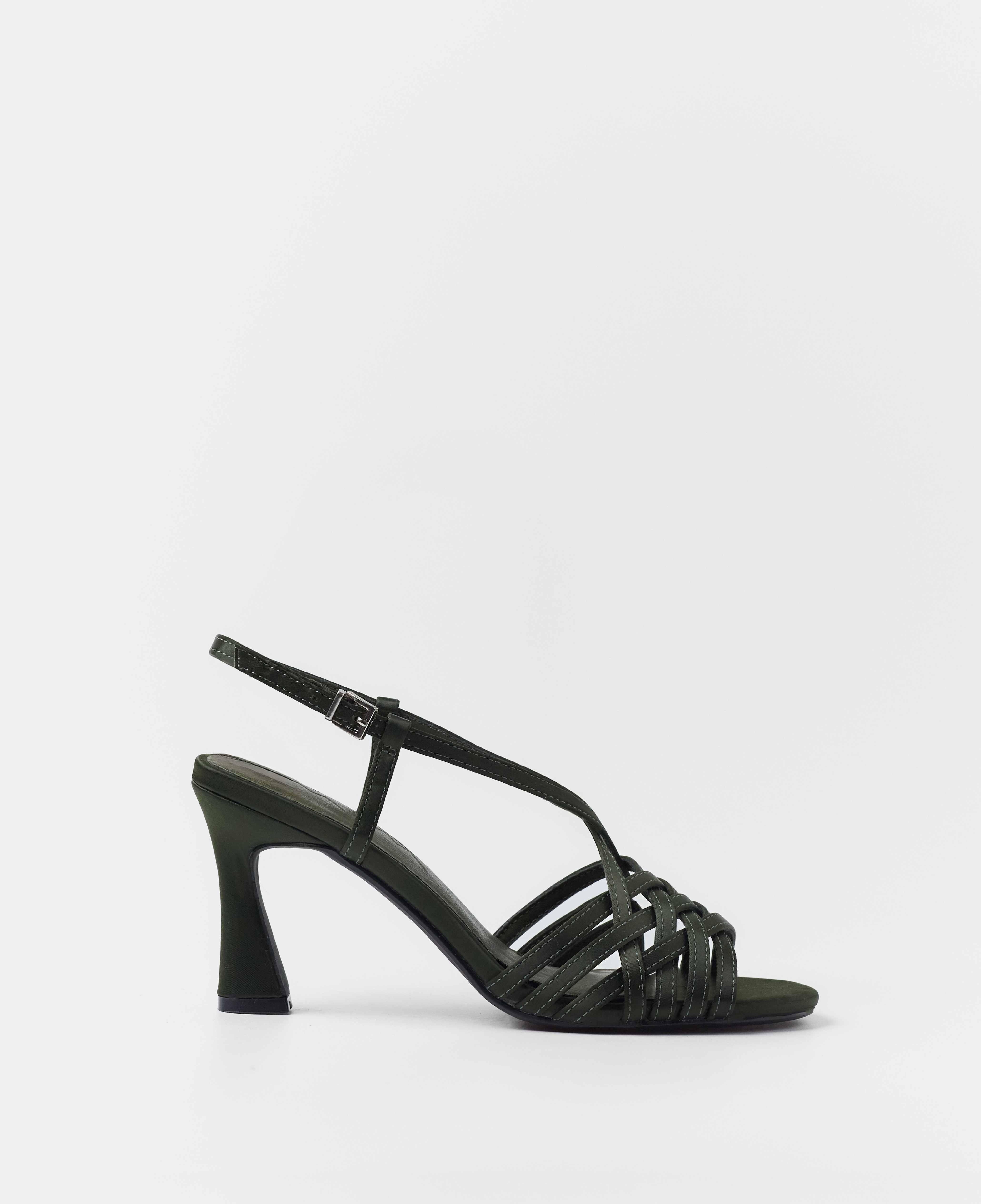 Mim - Sandalias de tiras de mujer entrelazadas con punta redondeada.