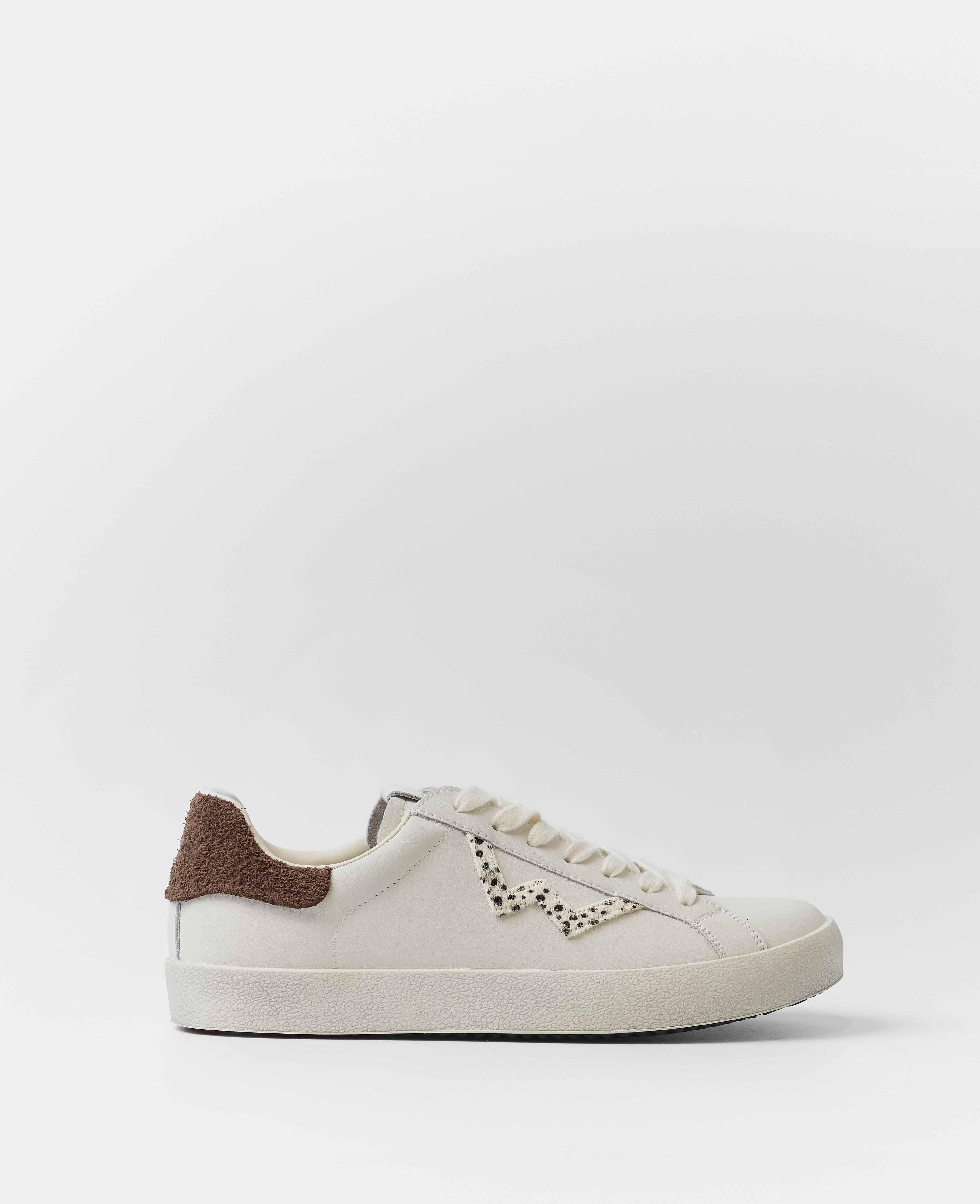 Mim - Zapatillas blancas de mujer en piel blanca con logo.