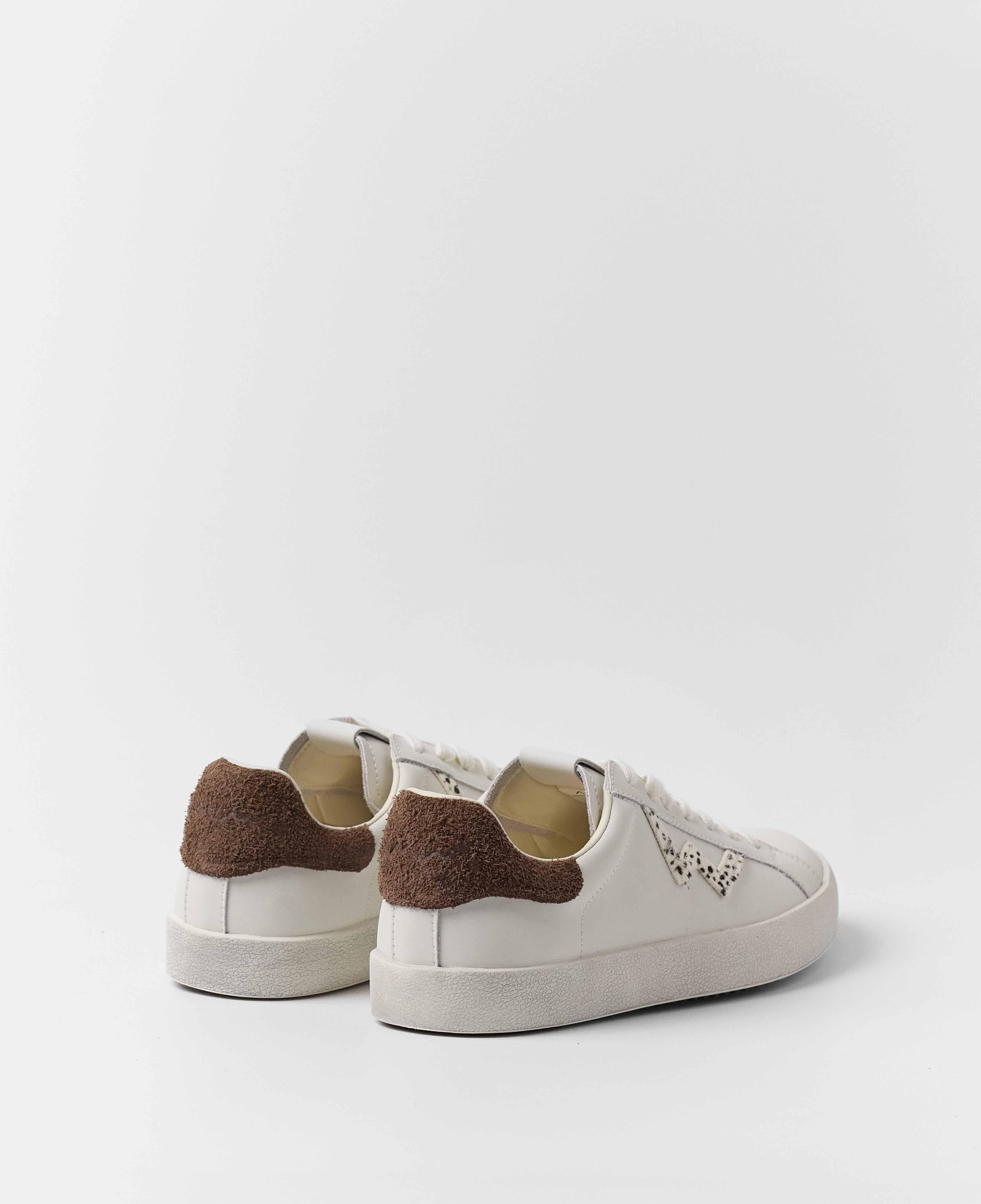 Zapatillas blancas de mujer en piel blanca con logo - Mim - Blanco Blanco-3