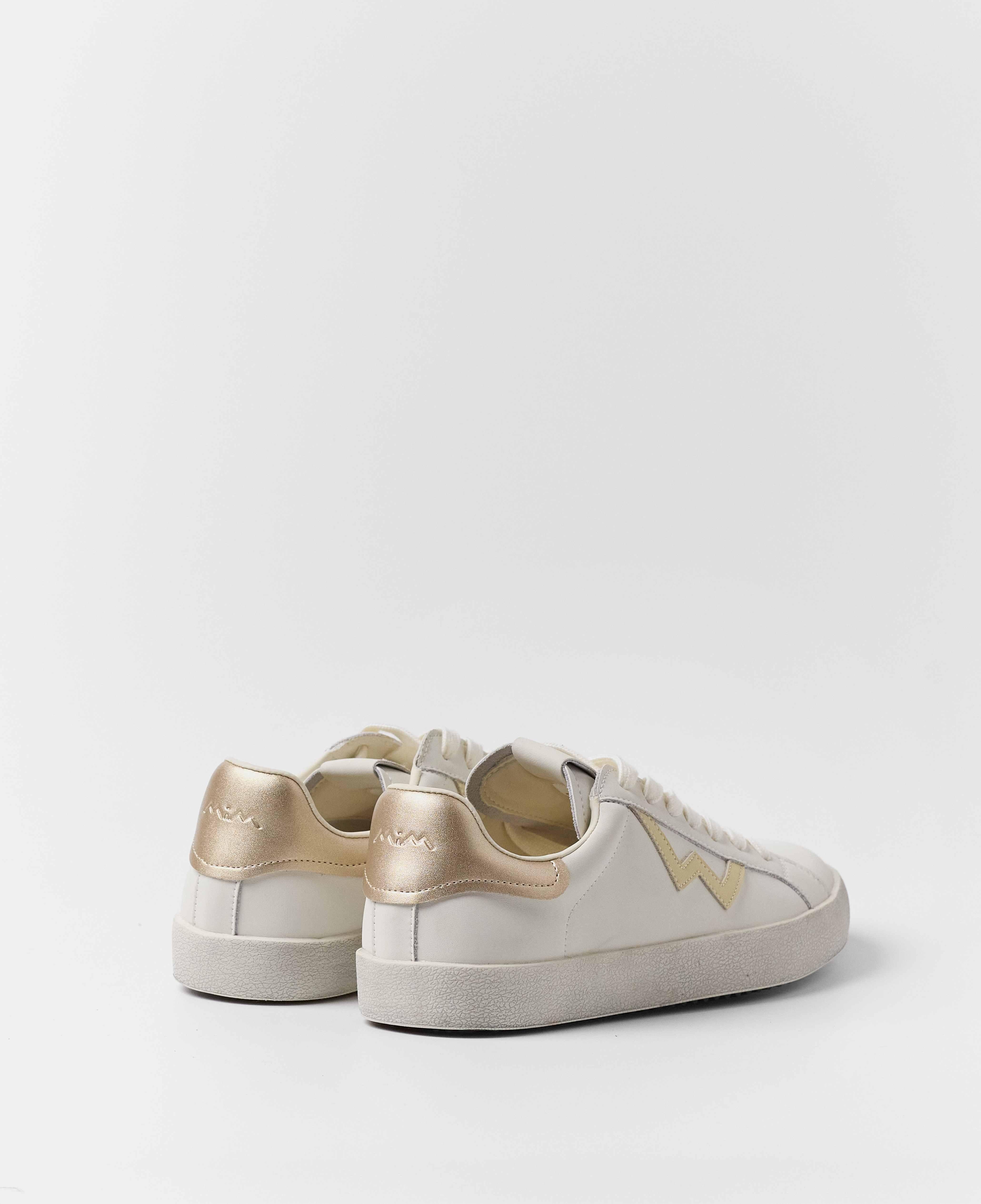 Zapatillas blancas de mujer en piel blanca con logo - Mim - Blanco Blanco-3