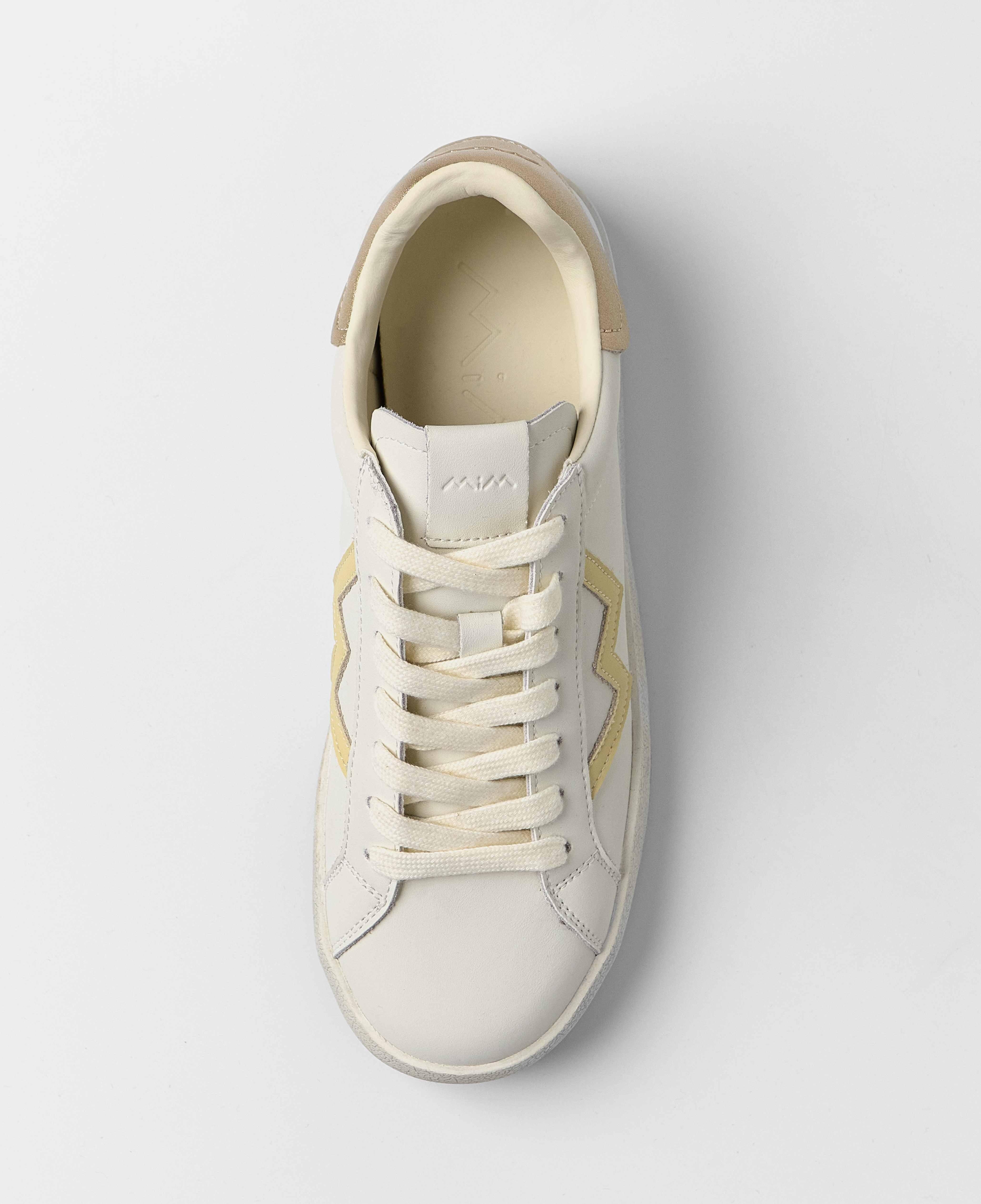 Zapatillas blancas de mujer en piel blanca con logo - Mim - Blanco Blanco-4