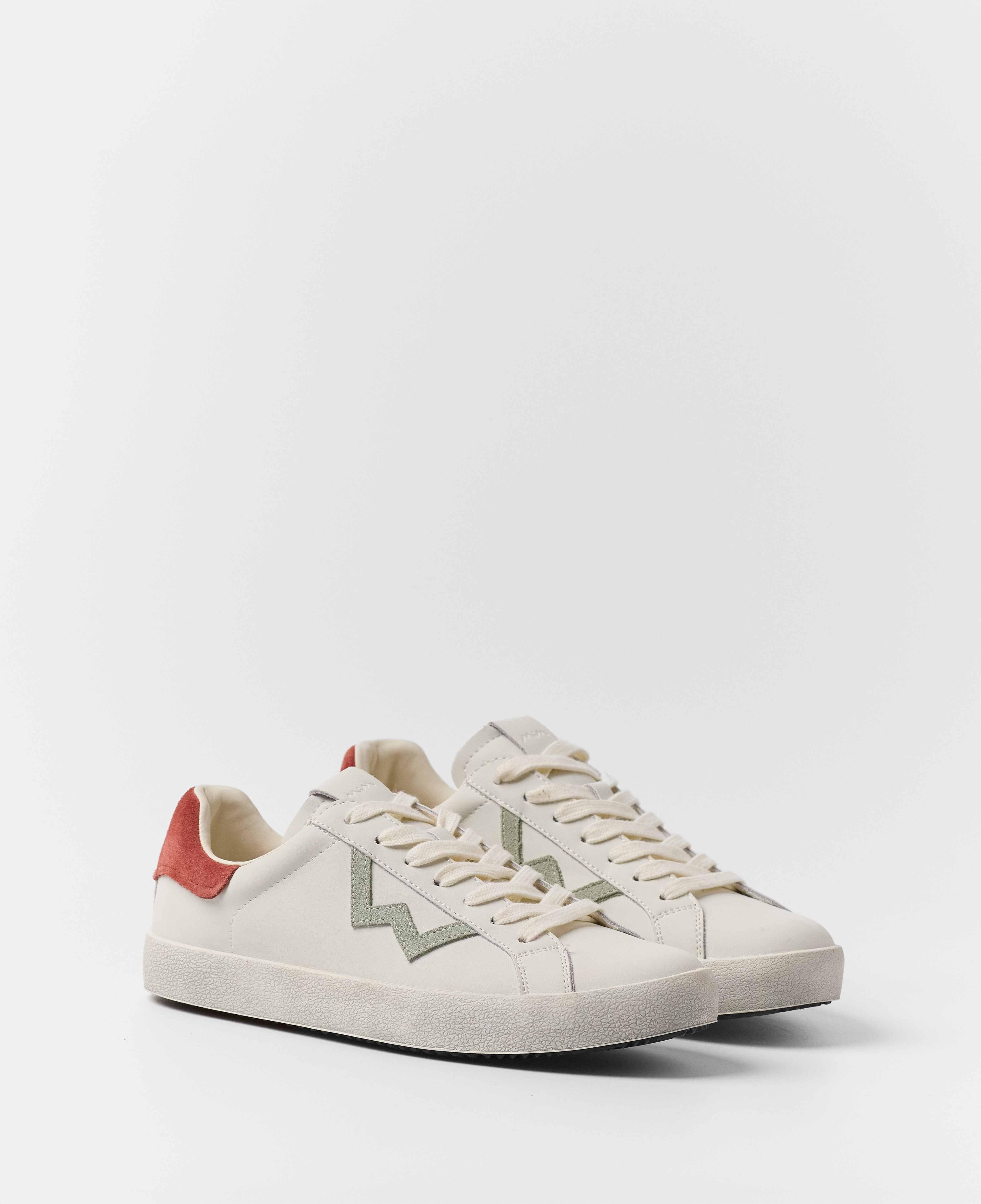 Zapatillas blancas de mujer en piel blanca con logo - Mim - Blanco / Rojo Blanco / Rojo-2