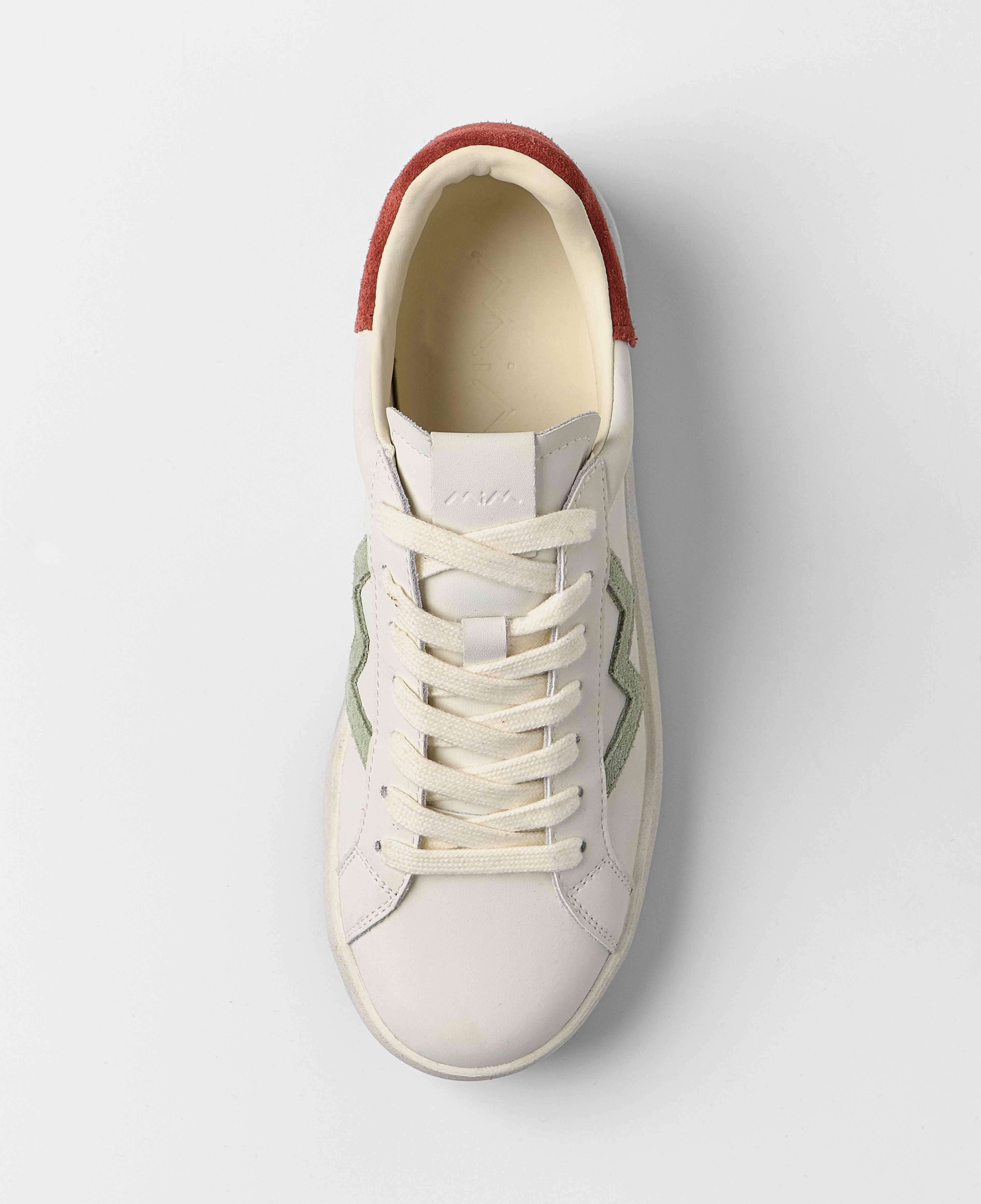 Zapatillas blancas de mujer en piel blanca con logo - Mim - Blanco / Rojo Blanco / Rojo-4