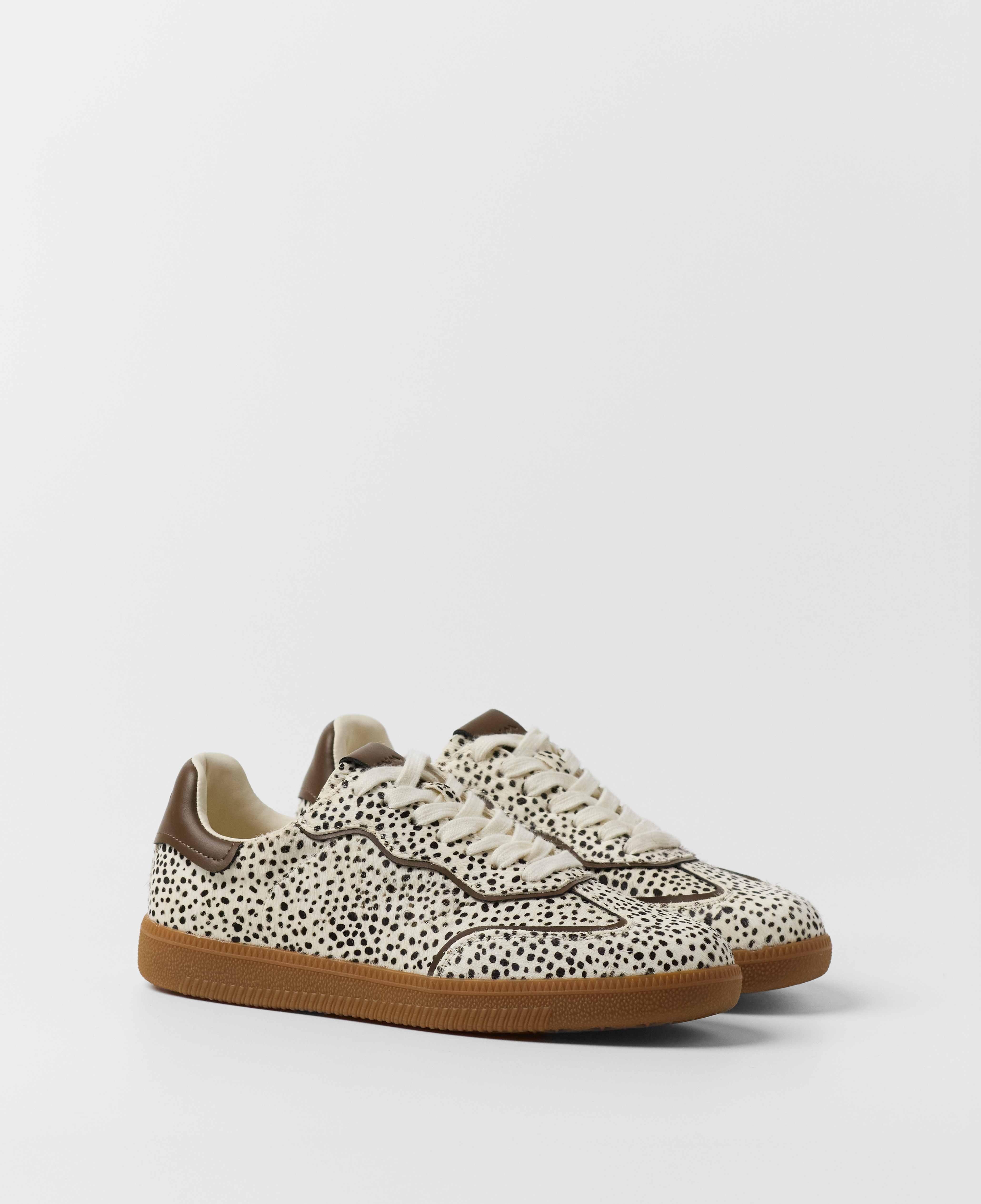 Zapatillas básicas de mujer de cordones animal print - Mim - Natural Natural-2