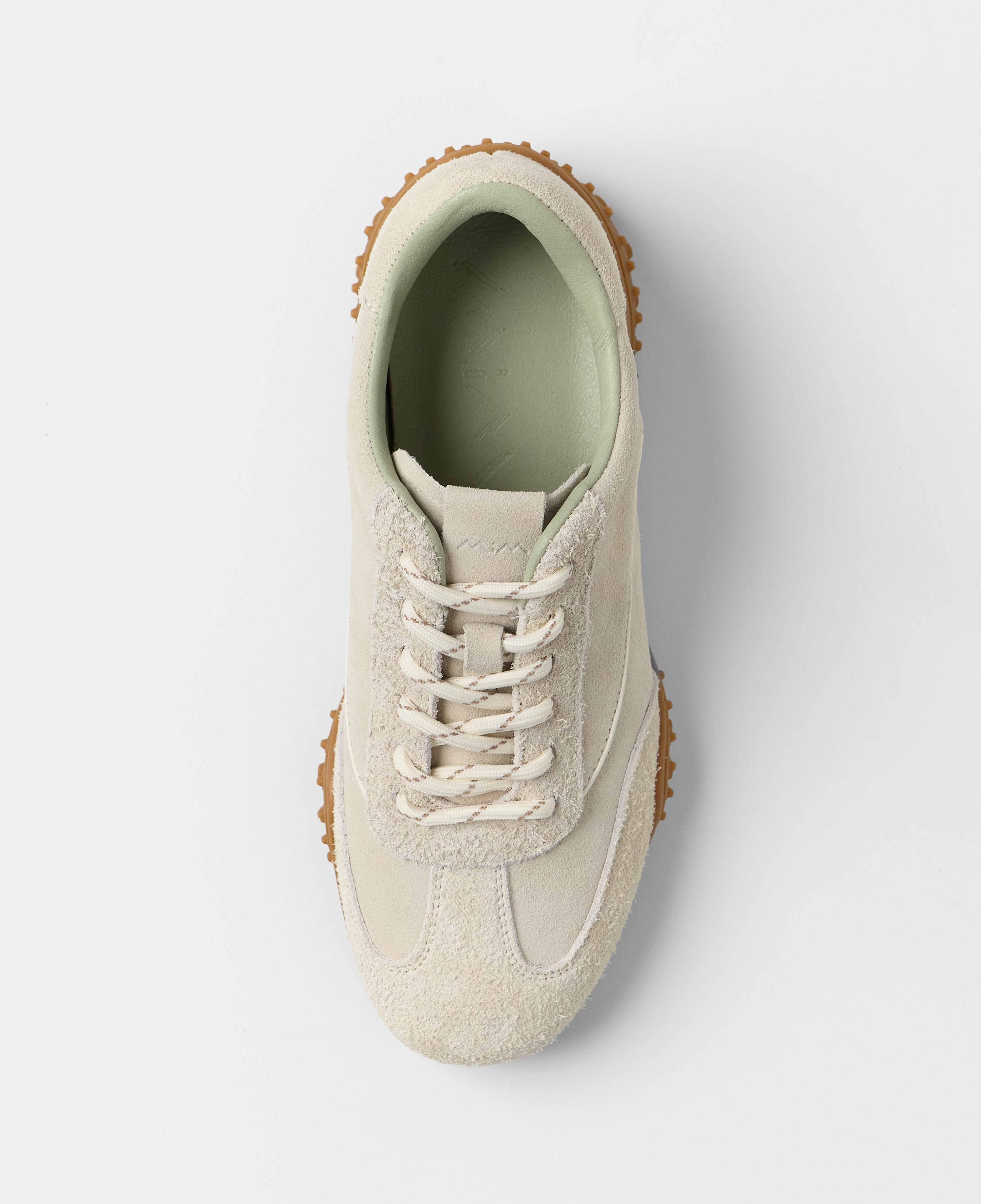 Zapatillas deportivas de mujer de cordones en ante - Mim - Blanco hielo Blanco hielo-4