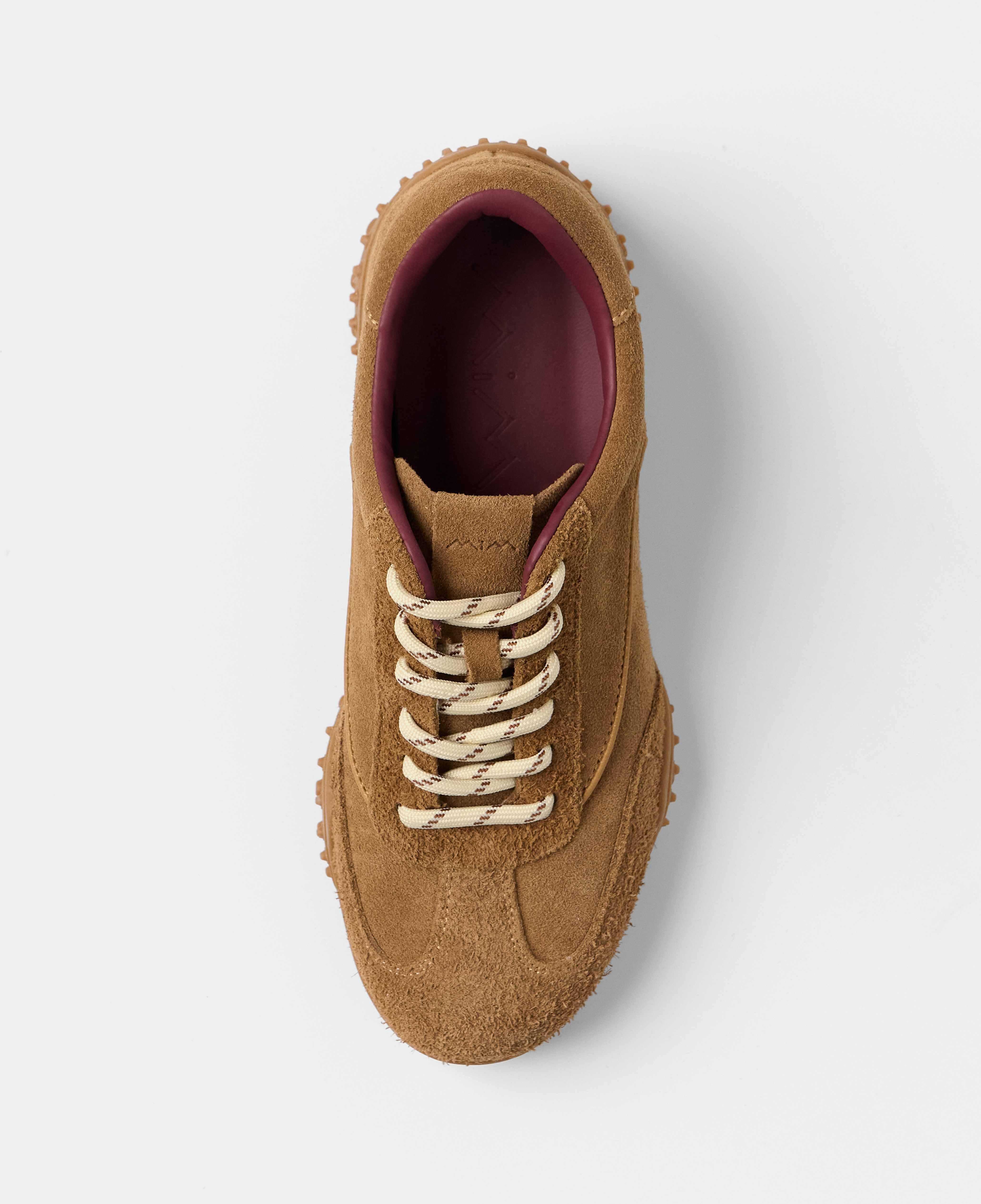 Zapatillas deportivas de mujer de cordones en ante - Mim - Camel Camel-4
