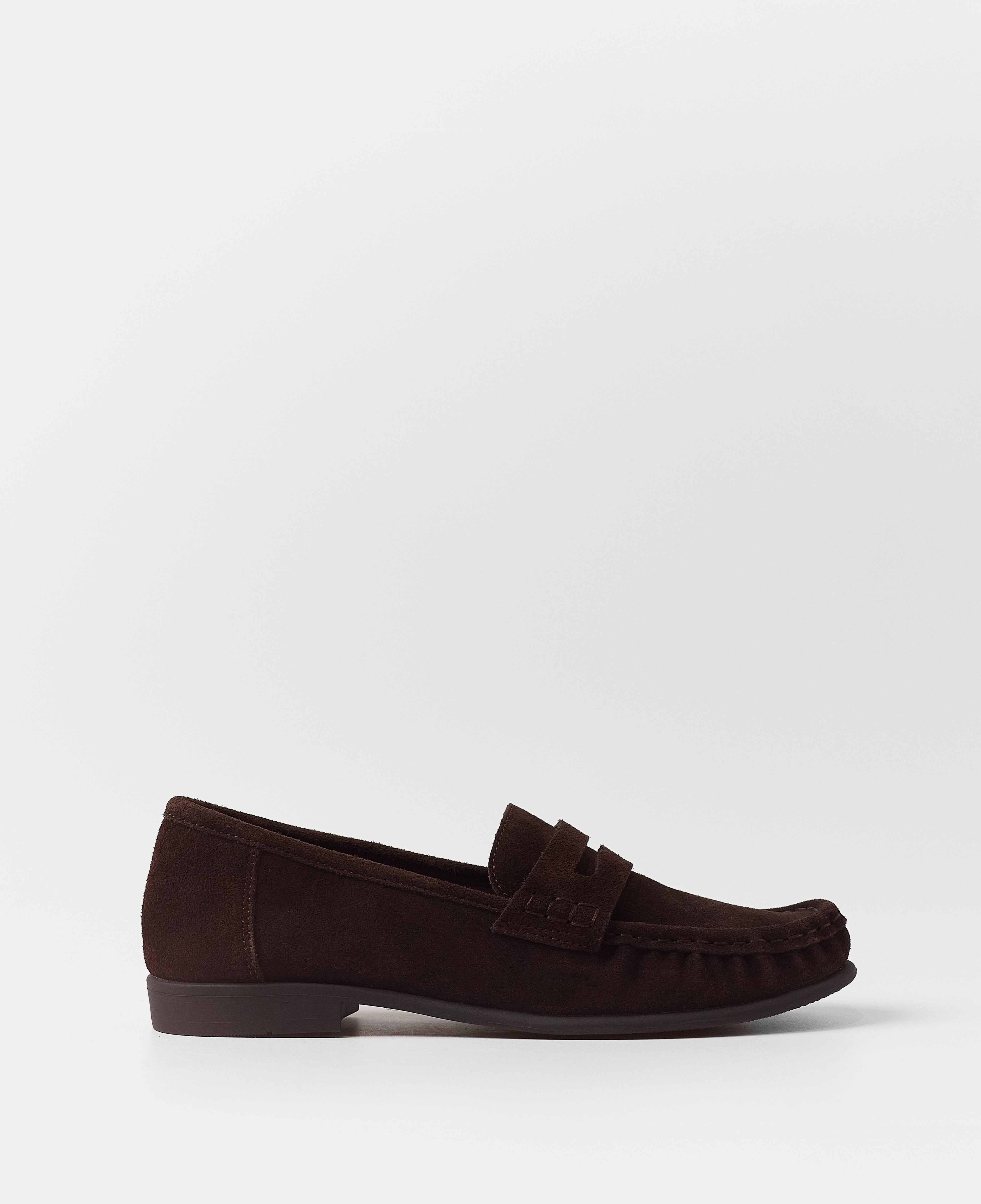 Mim - Mocasines planos de mujer en ante con puntera redonda.
