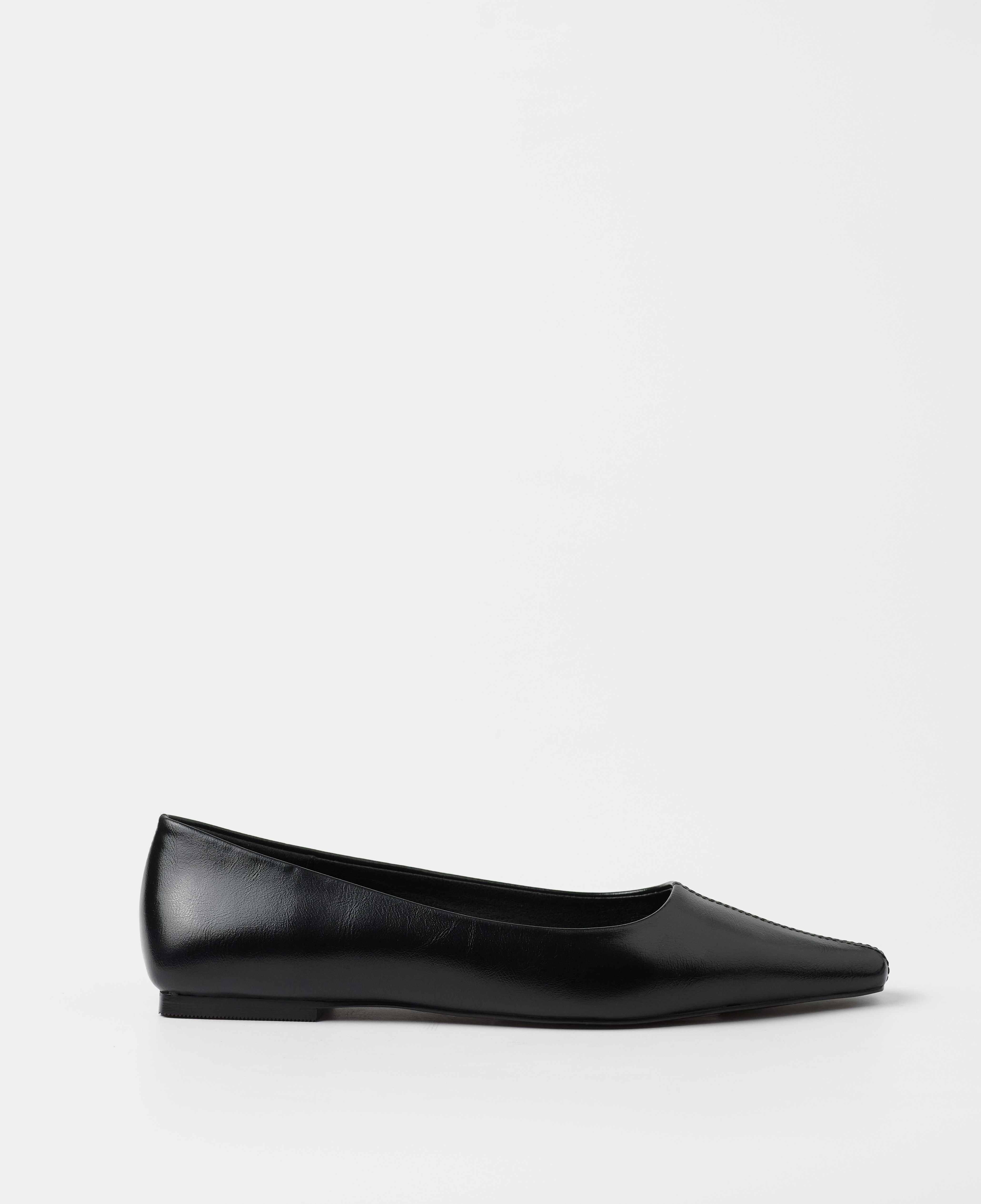 Bailarinas planas de mujer lisas acabadas en punta - Mim - Negro Negro-1
