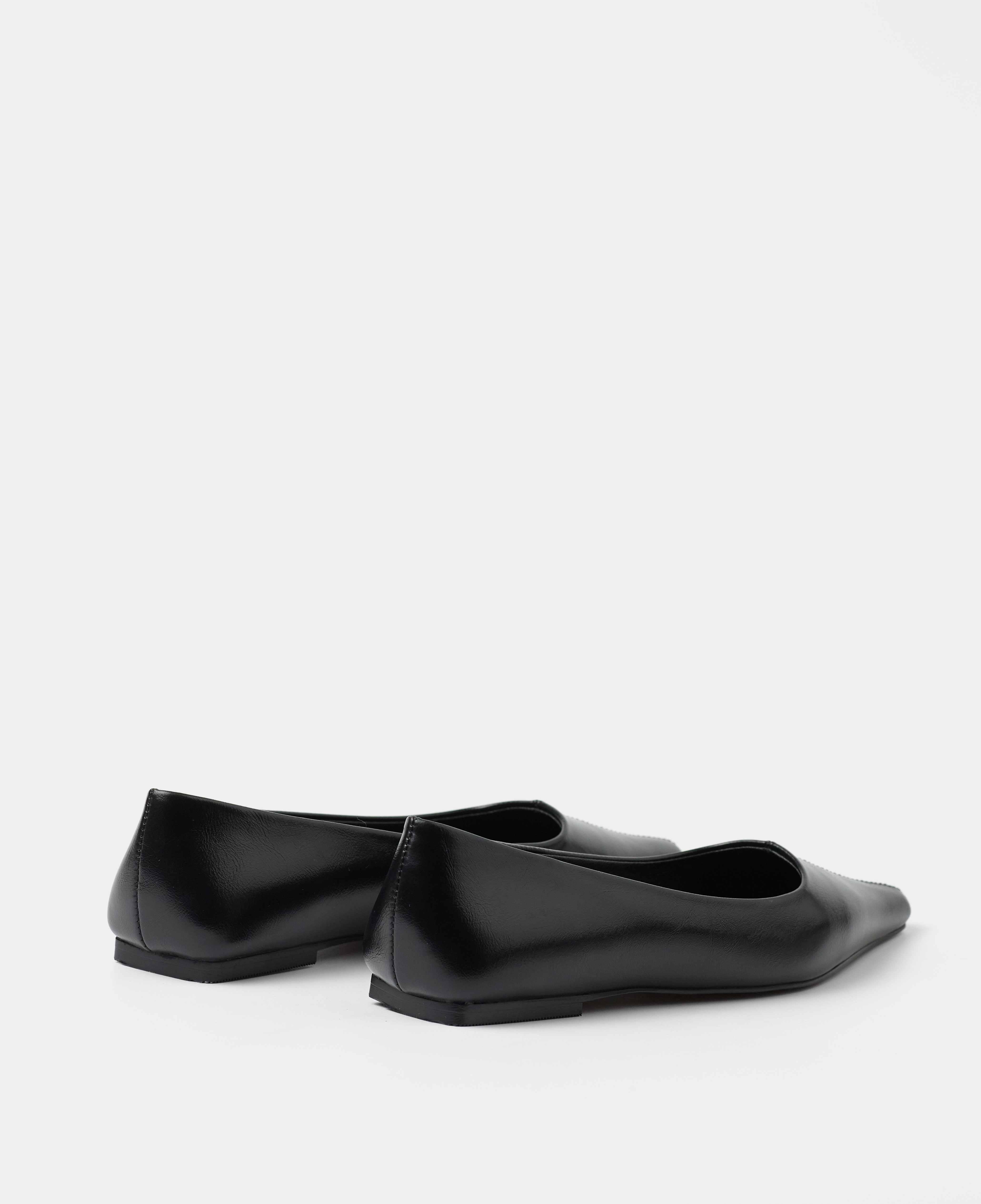 Bailarinas planas de mujer lisas acabadas en punta - Mim - Negro Negro-3