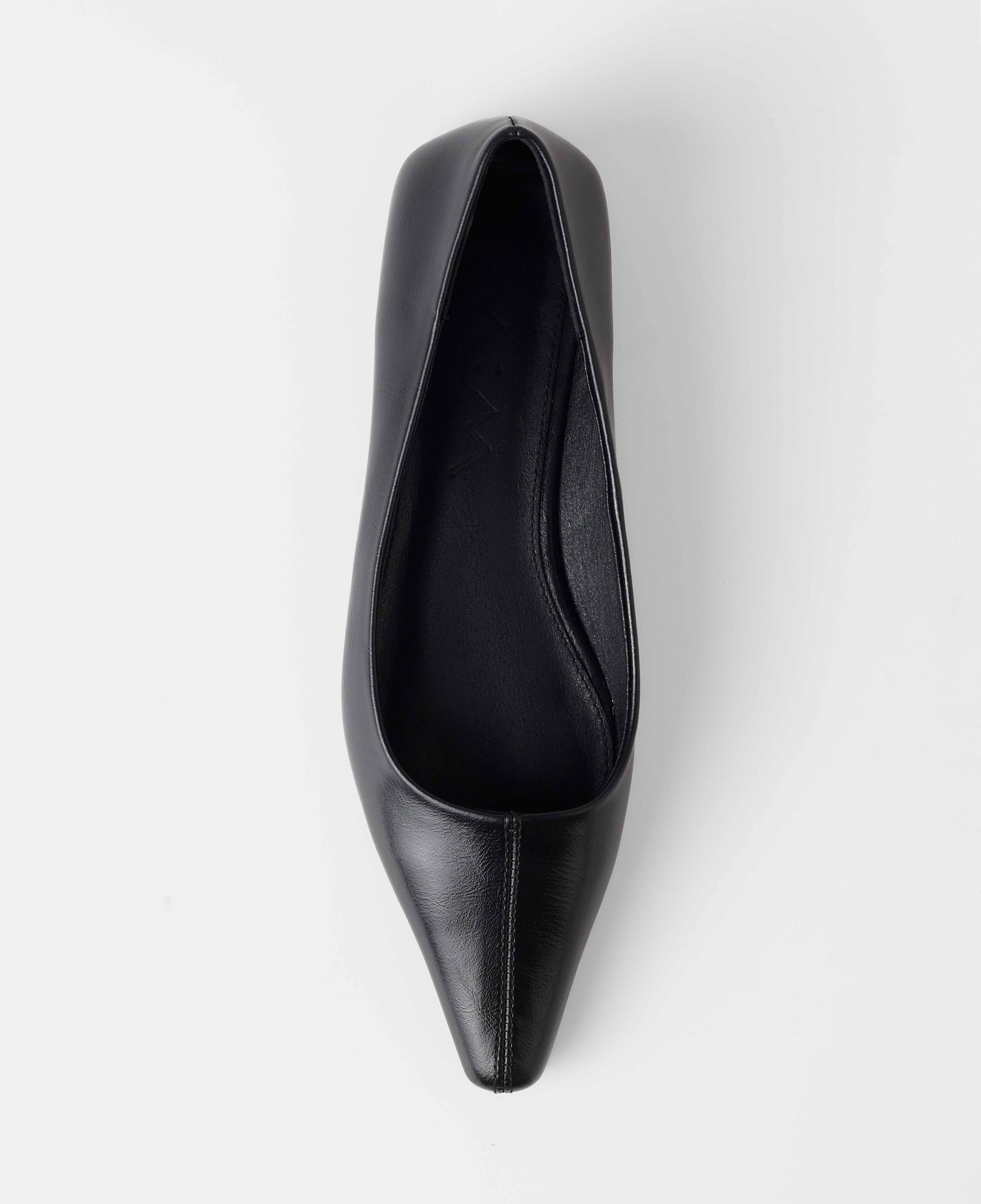 Bailarinas planas de mujer lisas acabadas en punta - Mim - Negro Negro-4