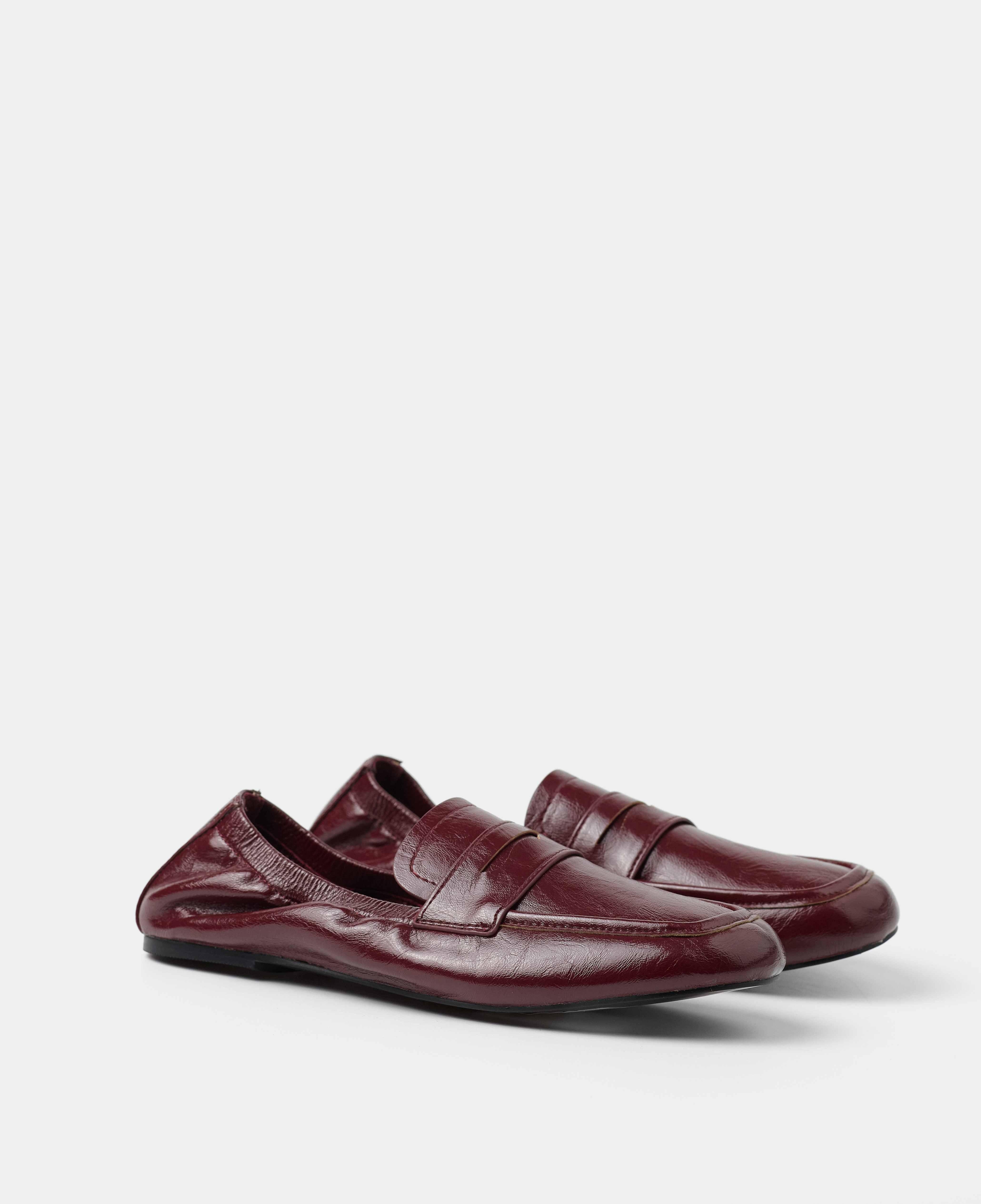 Mocasines de mujer lisos con elástico trasero - Mim - Burdeos Burdeos-2
