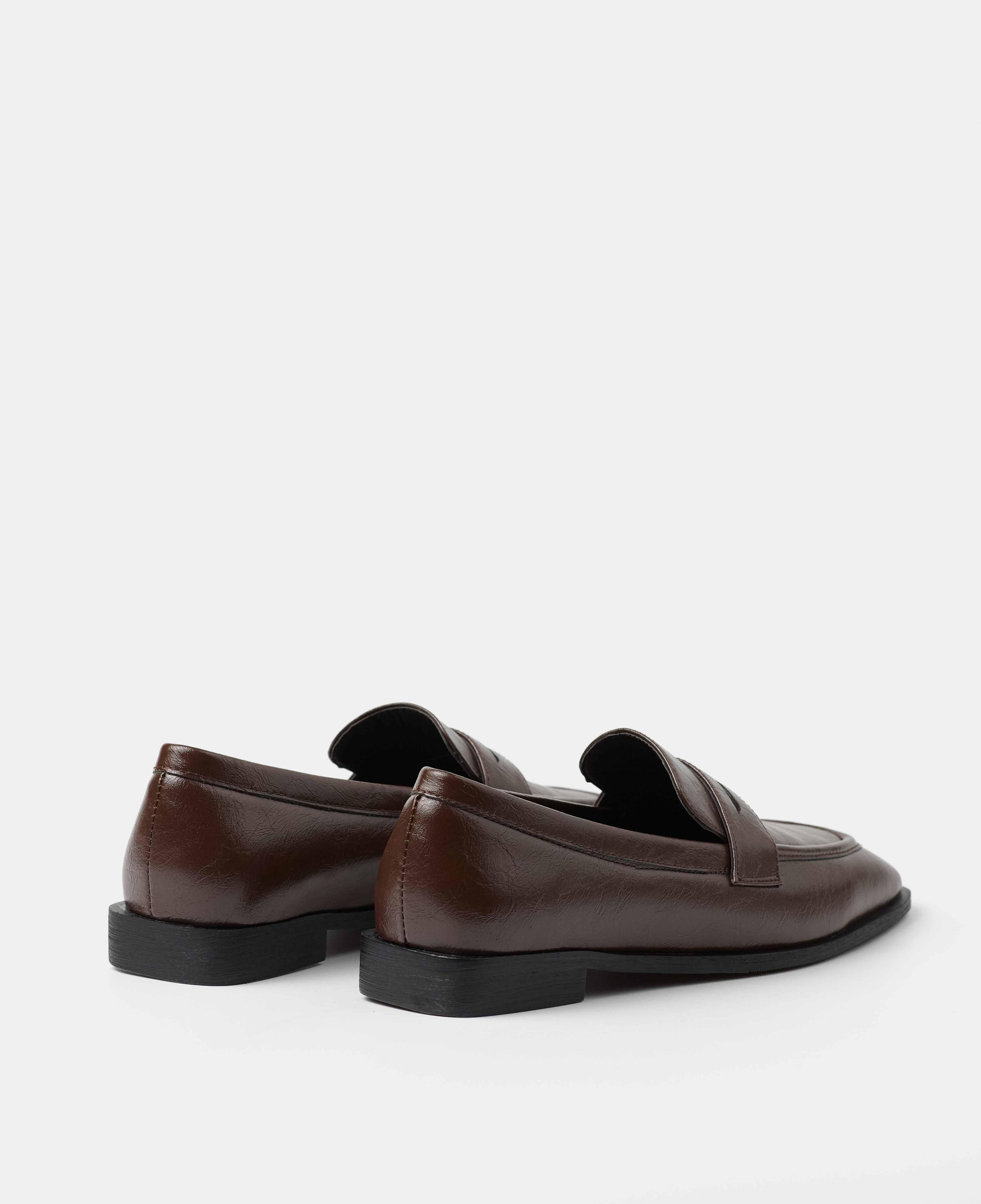 Mocasines de mujer lisos con brillo - Mim - Marrón chocolate Marrón chocolate-3