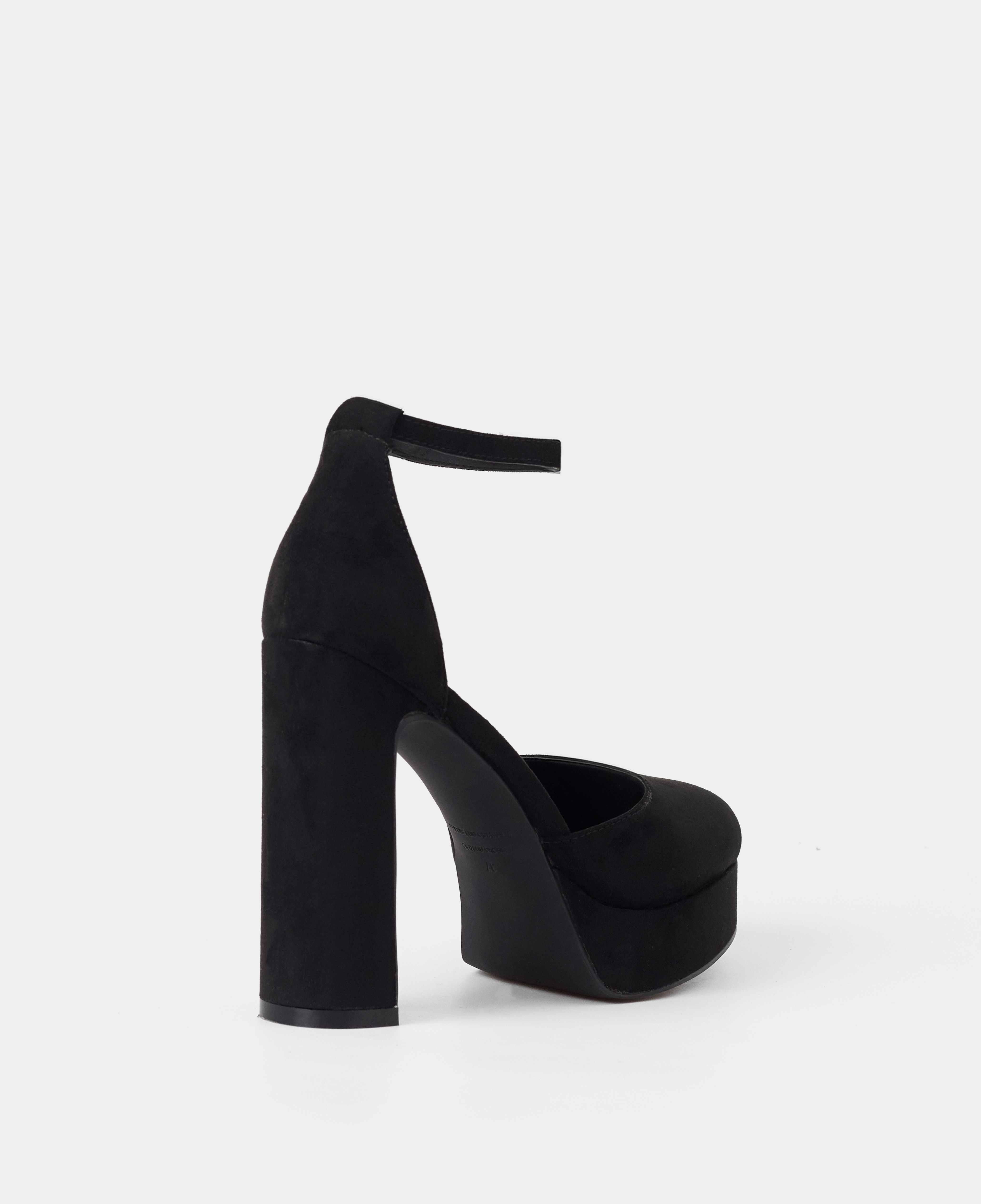 Zapatos de salón cerrados con plataforma xl y pulsera al tobillo con hebilla - Mim - Negro Negro-3
