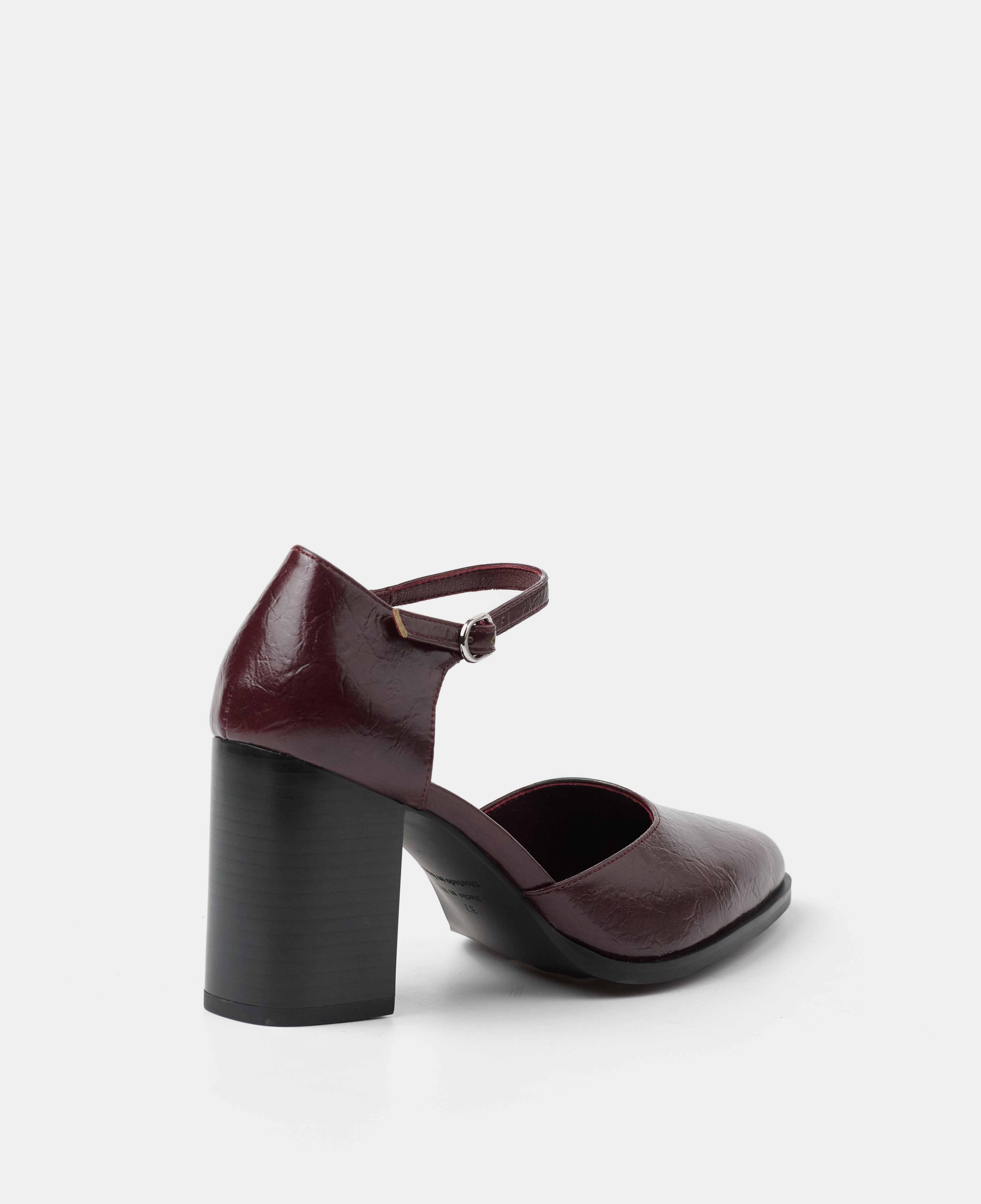 Zapatos de salón cerrados lisos con pulsera de hebilla - Mim - Burdeos Burdeos-3