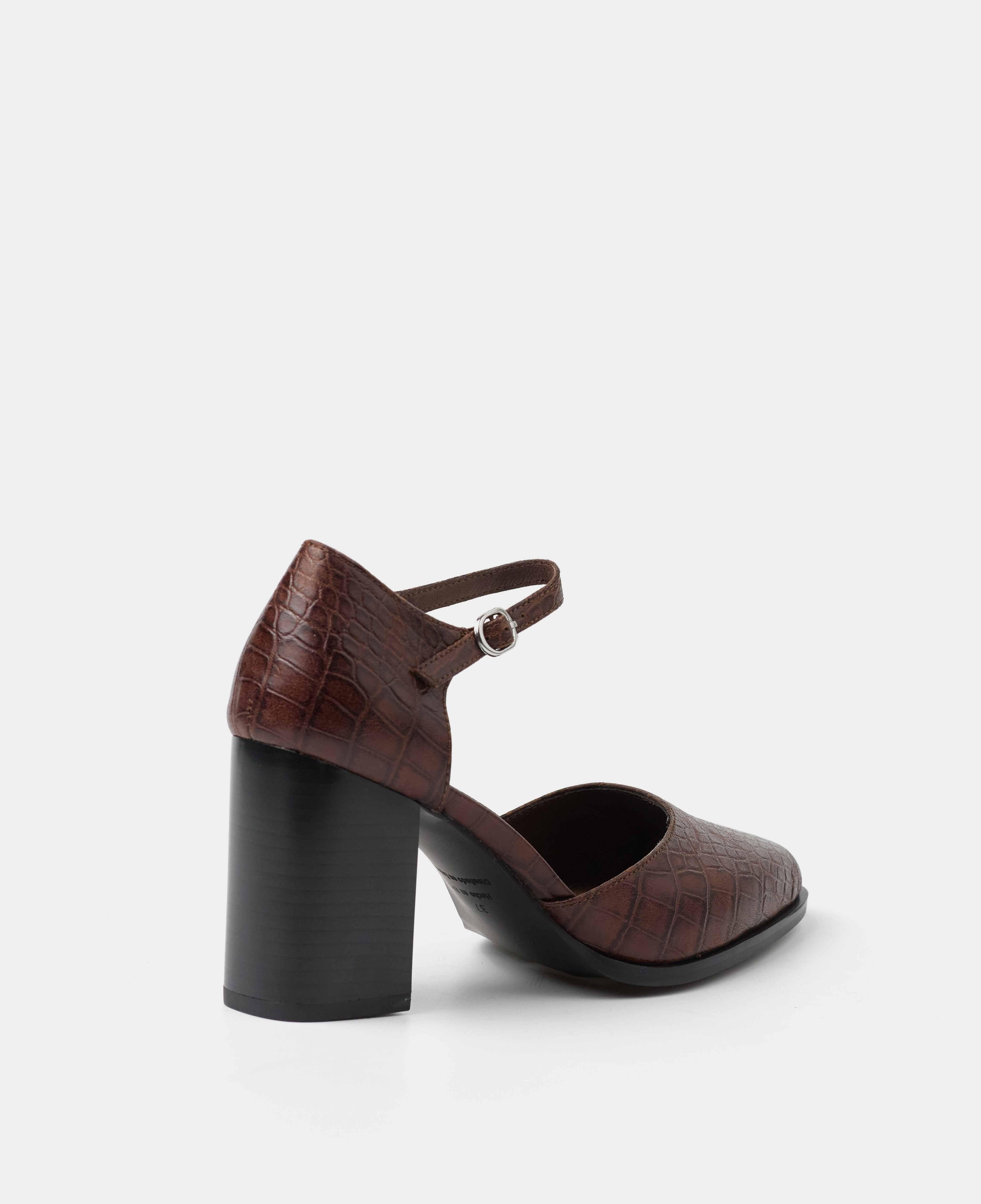 Zapatos de salón cerrados con grabado efecto coco - Mim - Marrón chocolate Marrón chocolate-3