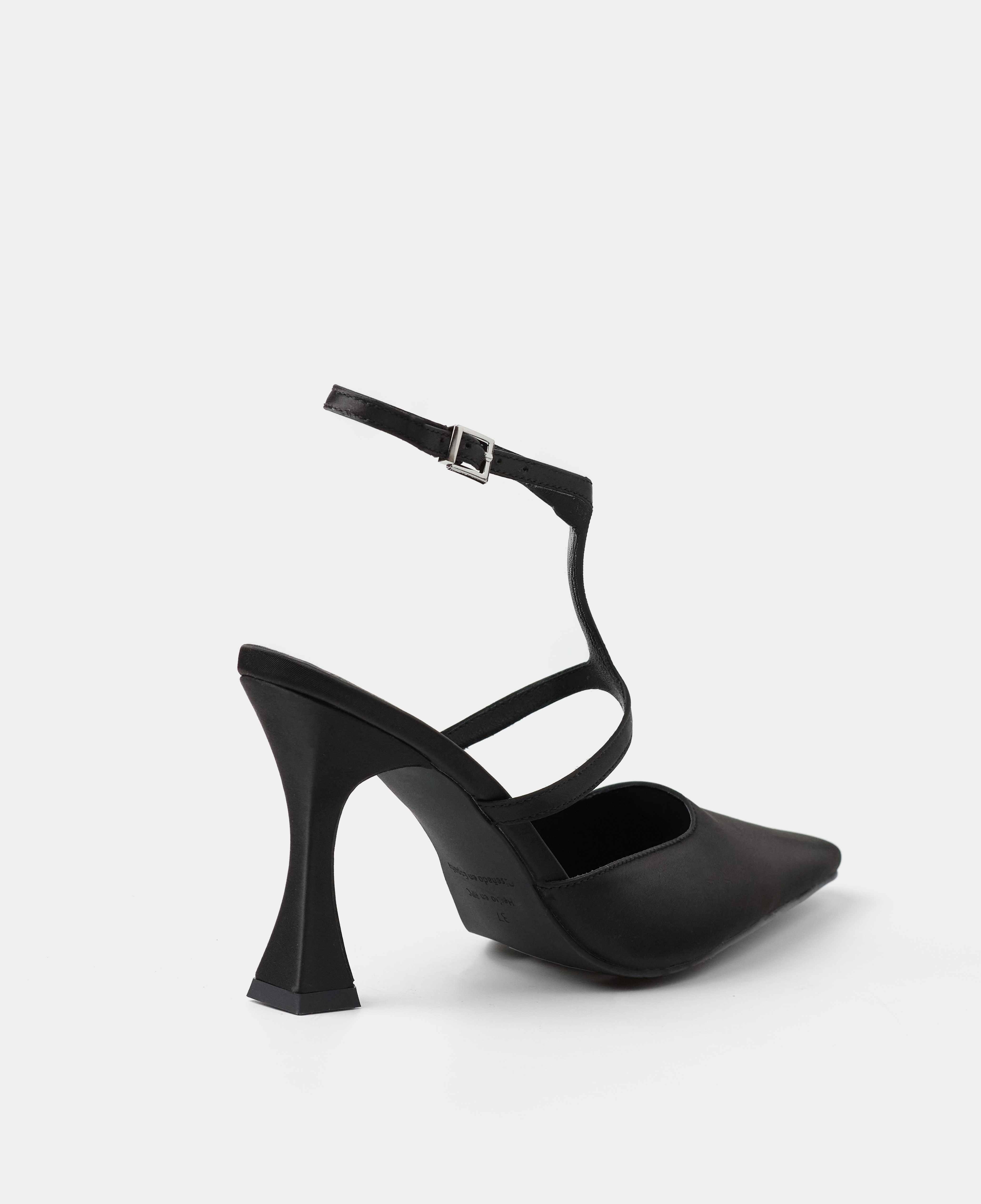 Zapatos de salón cerrados con pulsera al tobillo y detalle de tira frontal - Mim - Negro Negro-3