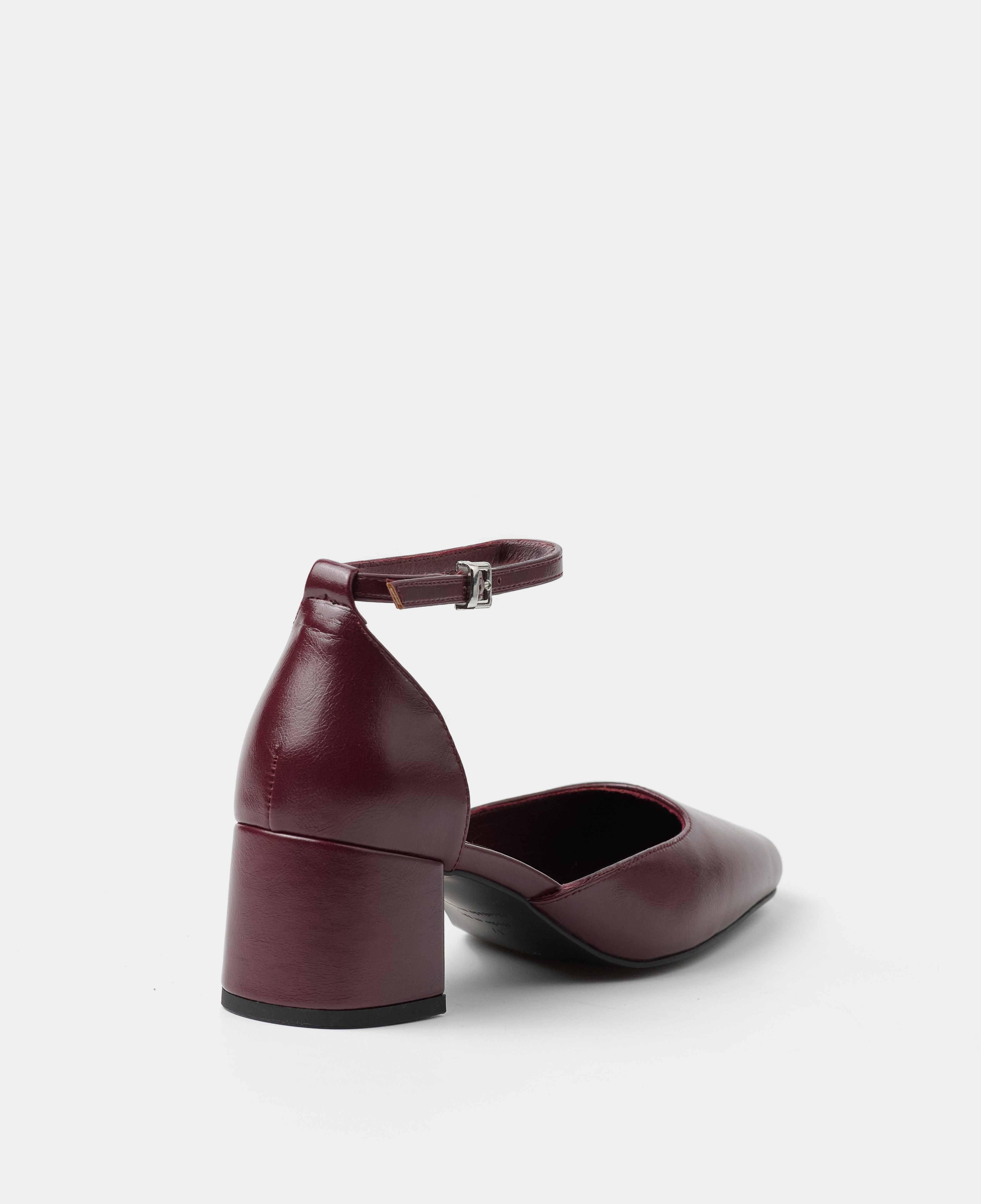 Zapatos de salón cerrados lisos con pulsera al tobillo - Mim - Burdeos Burdeos-3