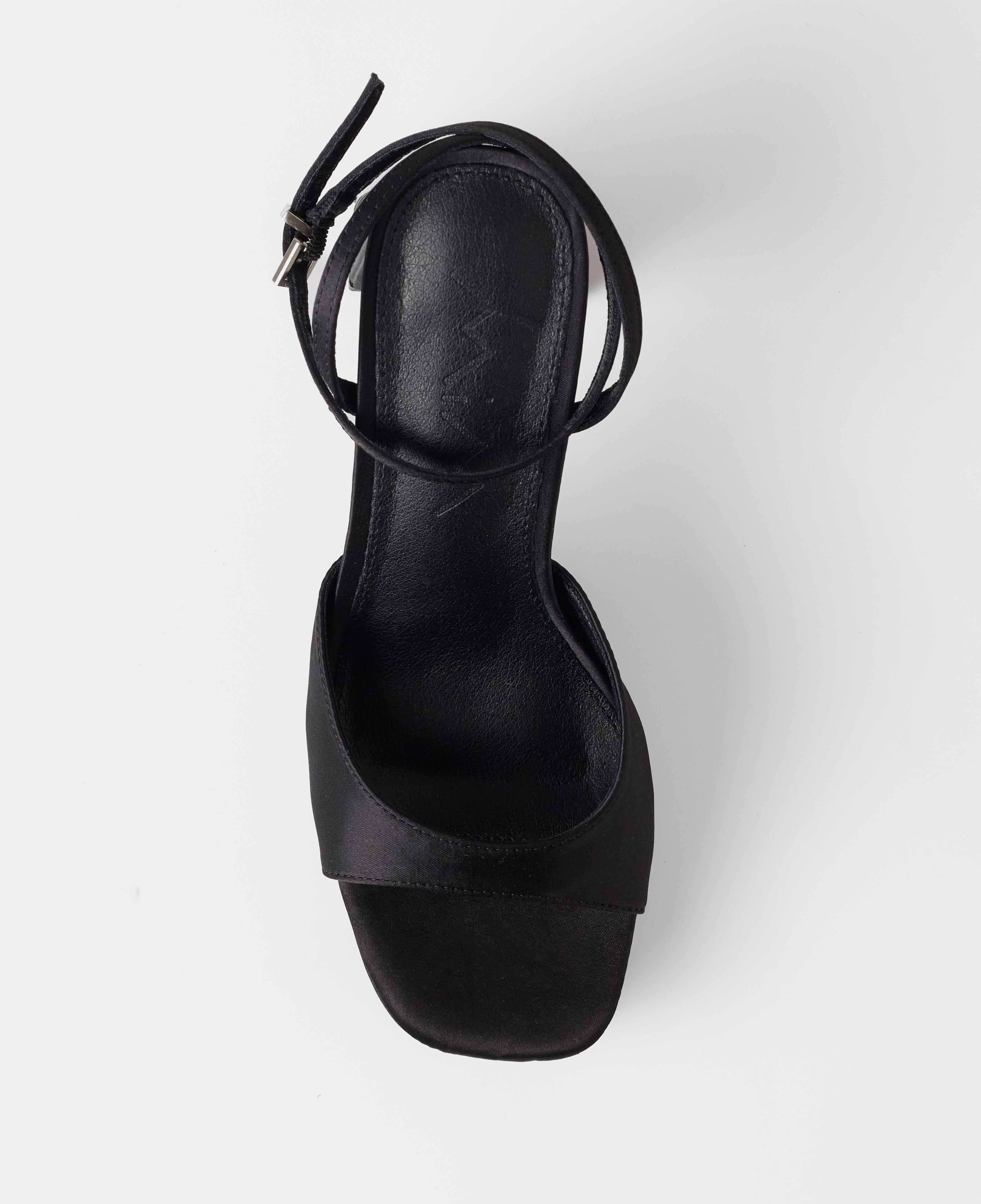 Sandalias de tacón con plataforma y tira ancha en la parte frontal - Mim - Negro Negro-4