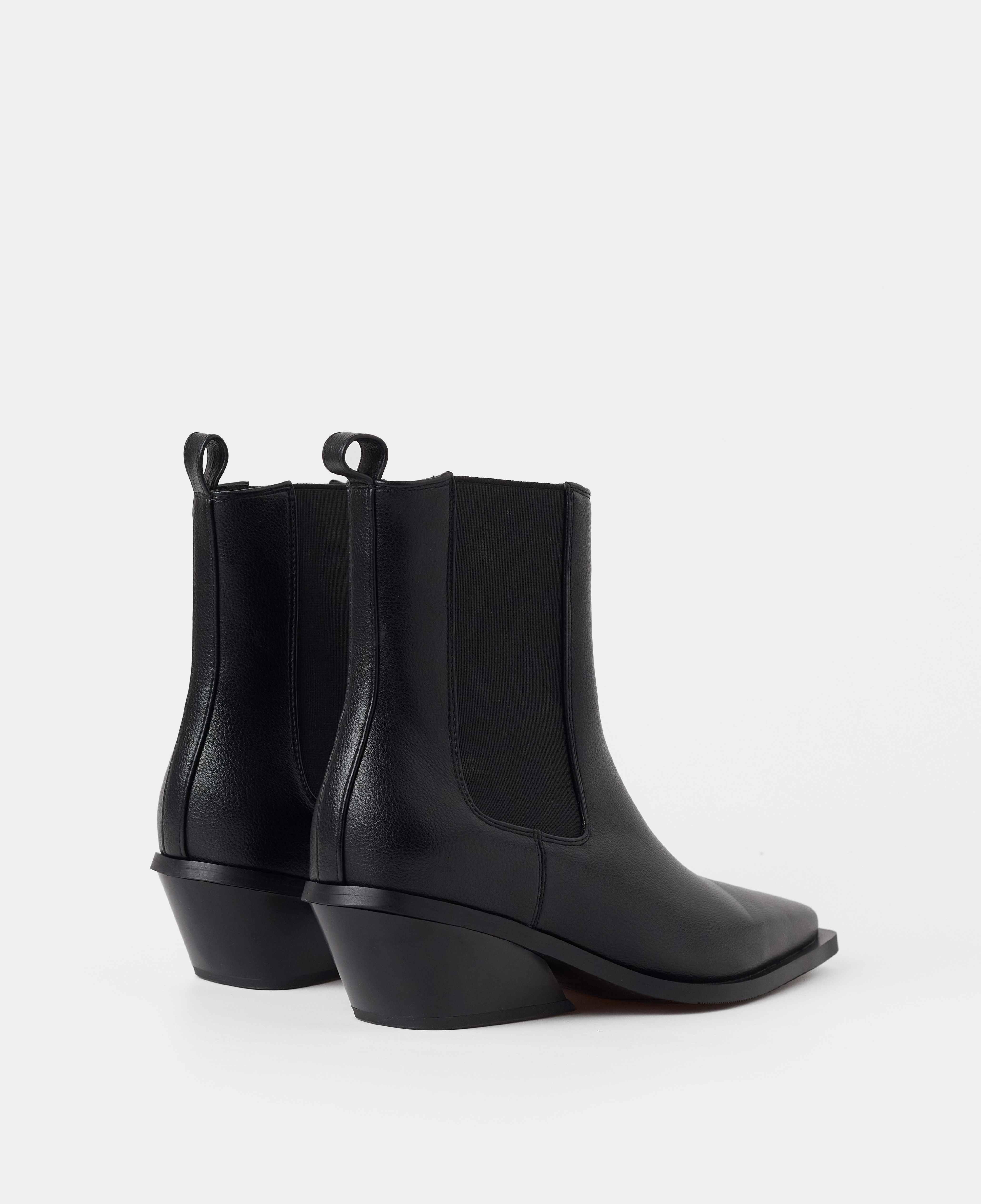Botines cowboy de mujer lisos con elásticos laterales - Mim - Negro Negro-3