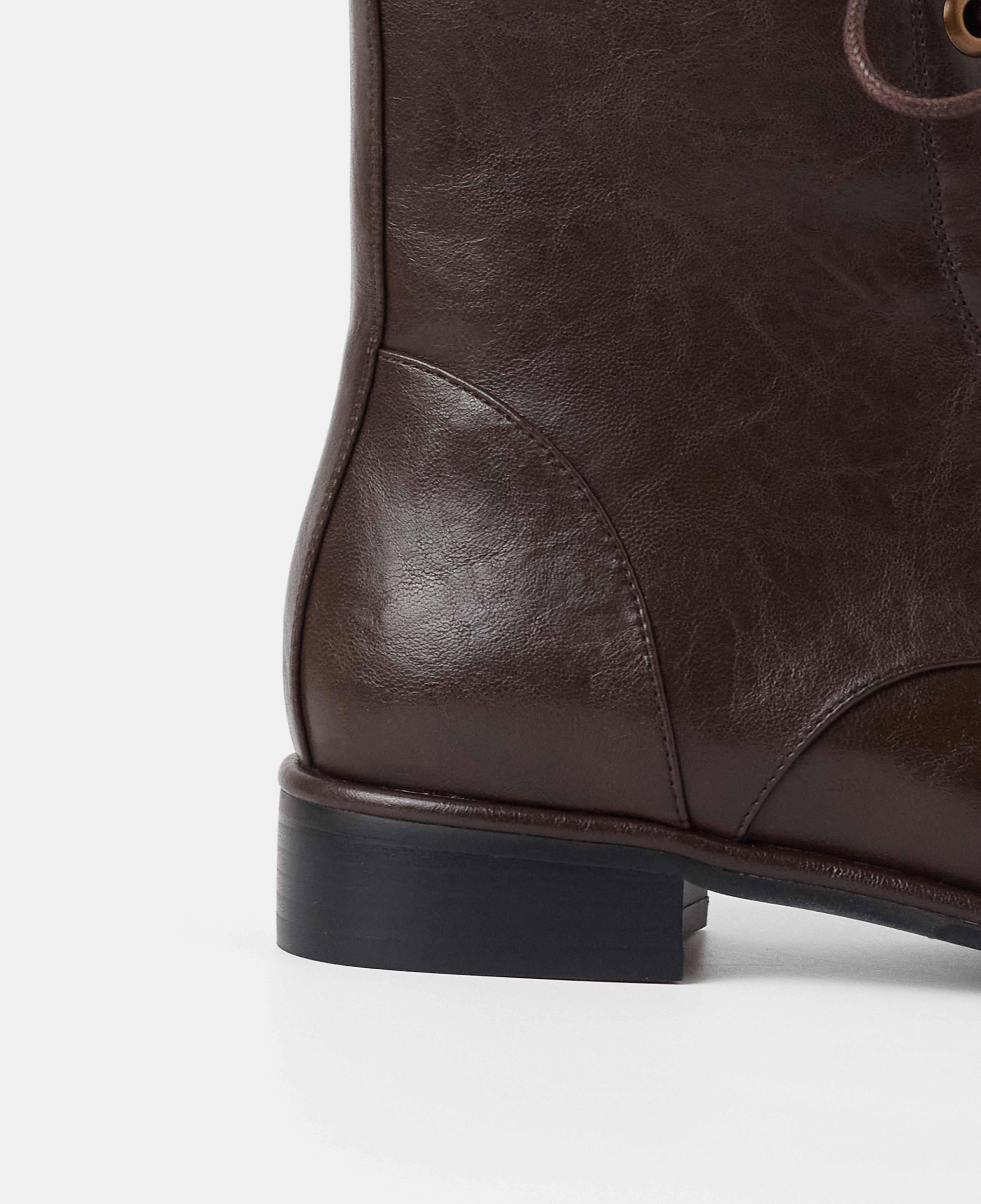 Botines básicos de mujer de caña baja con cordones - Mim - Marrón chocolate Marrón chocolate-4