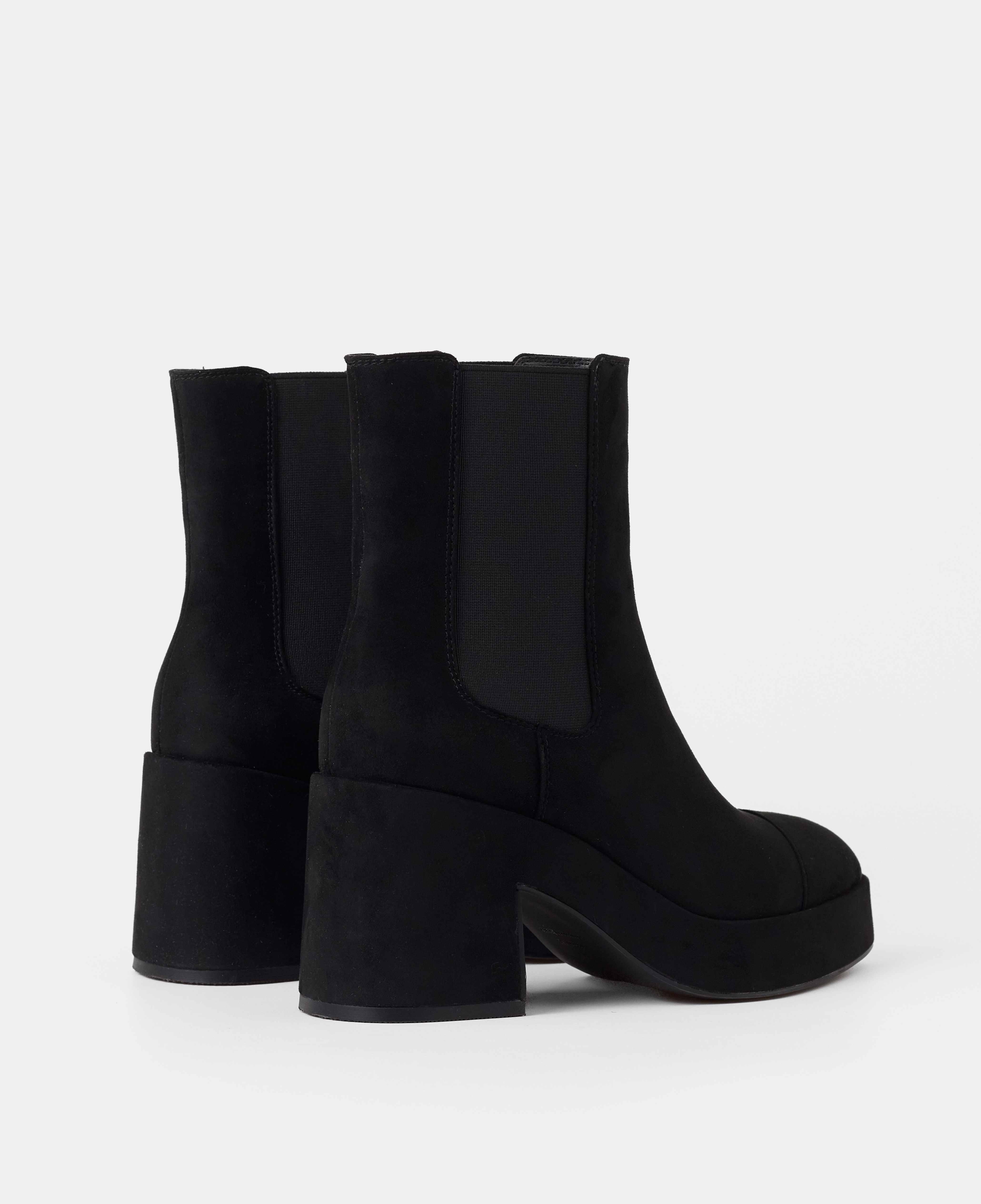 Botines chelsea de mujer de caña baja con elásticos laterales y tacón - Mim - Negro Negro-3