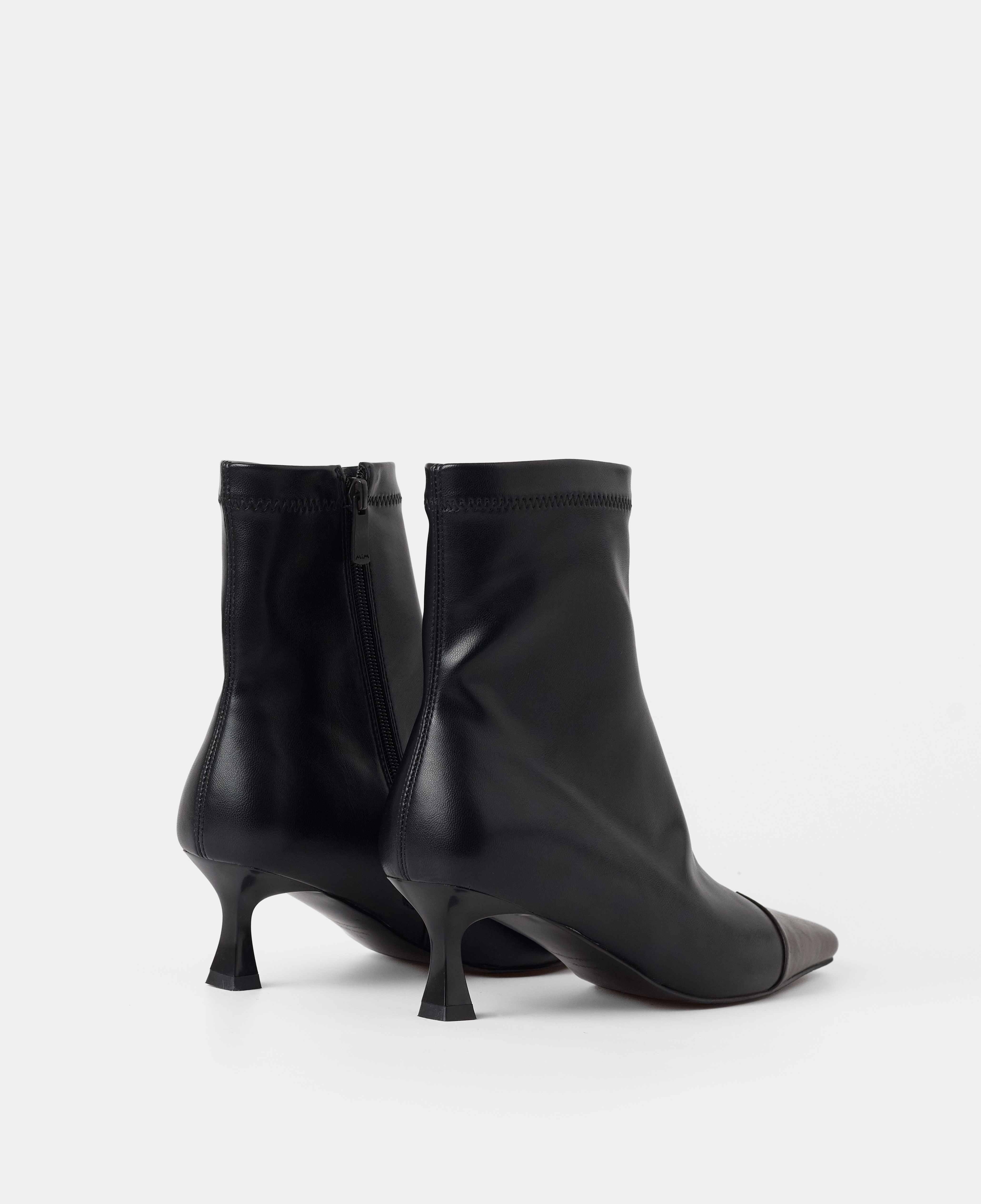 Botines básicos de mujer de caña baja con puntera a contraste - Mim - Negro Negro-3