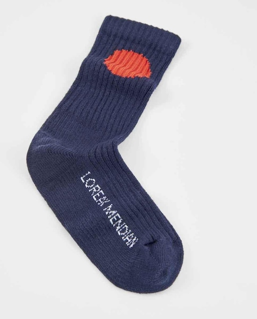 Imagen 0 de Calcetines unisex de color azul y logo en contraste