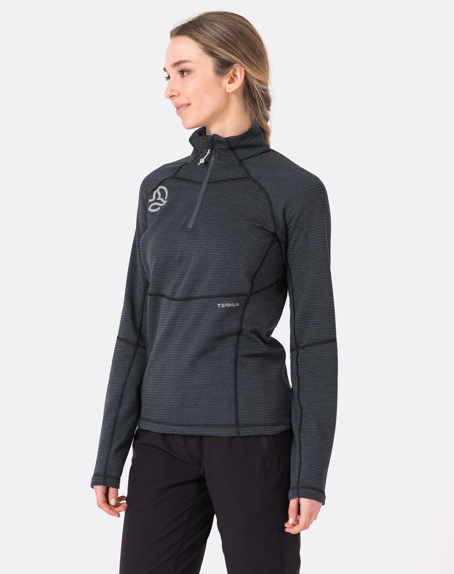 Camiseta de mujer Momhill 1/2 Zip W Ternua - Gris Gris-4