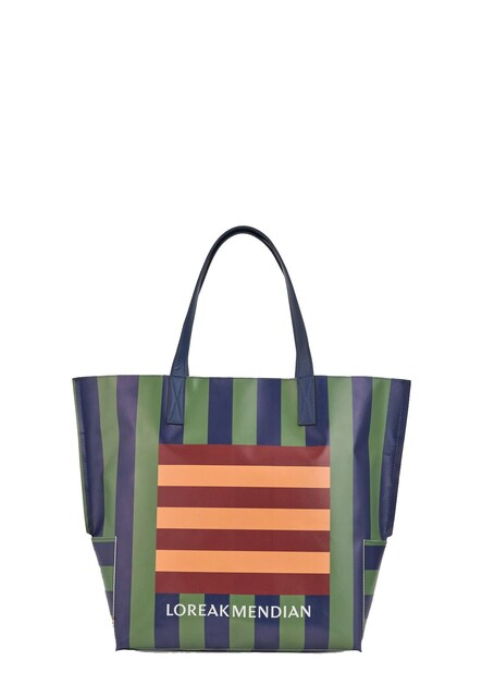 Imagen 0 de Bolso de hombro tipo shopper a rayas multicolor