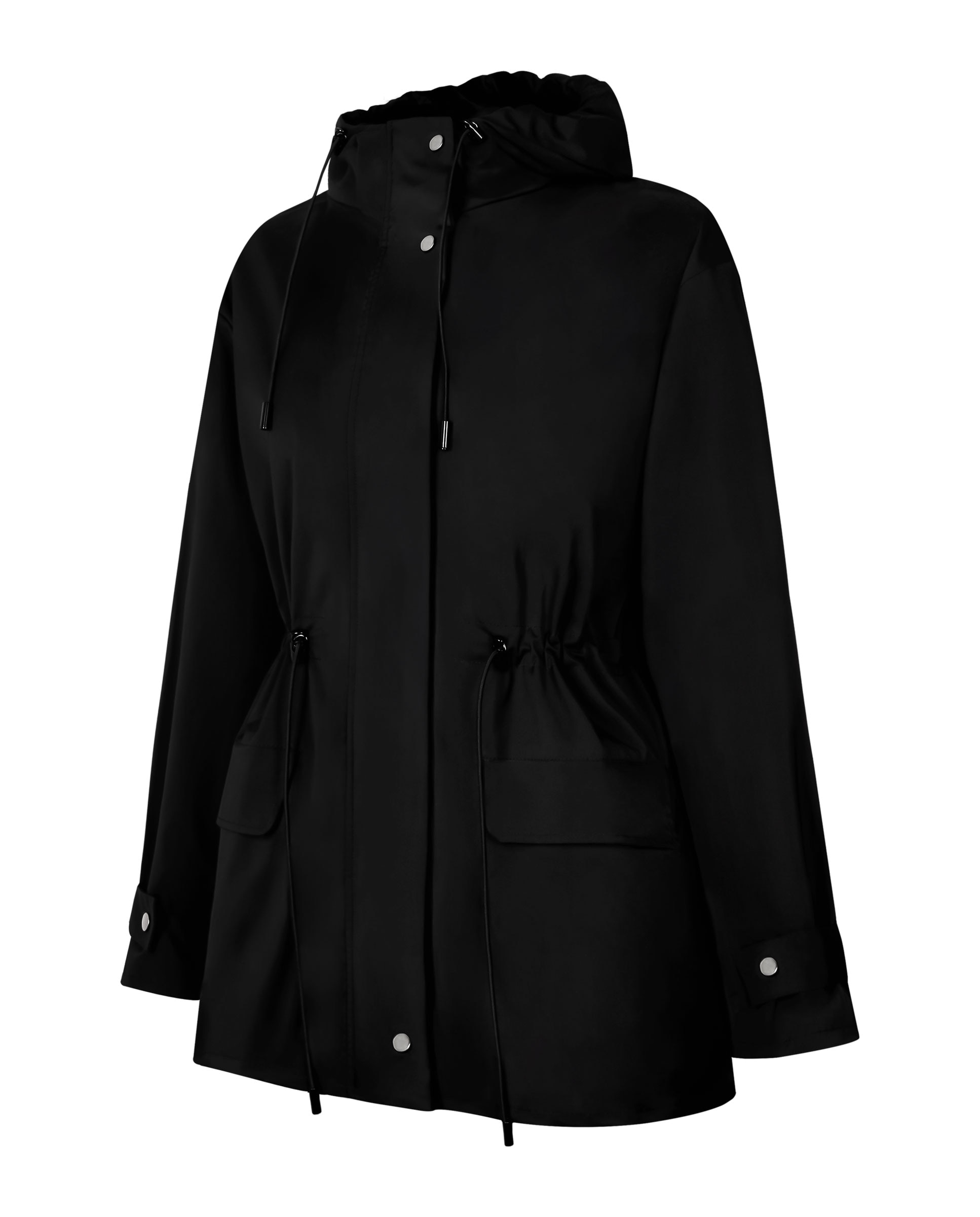 Chaqueta de mujer, con capucha, cintura ajustable - Selmark - Negro Negro-7