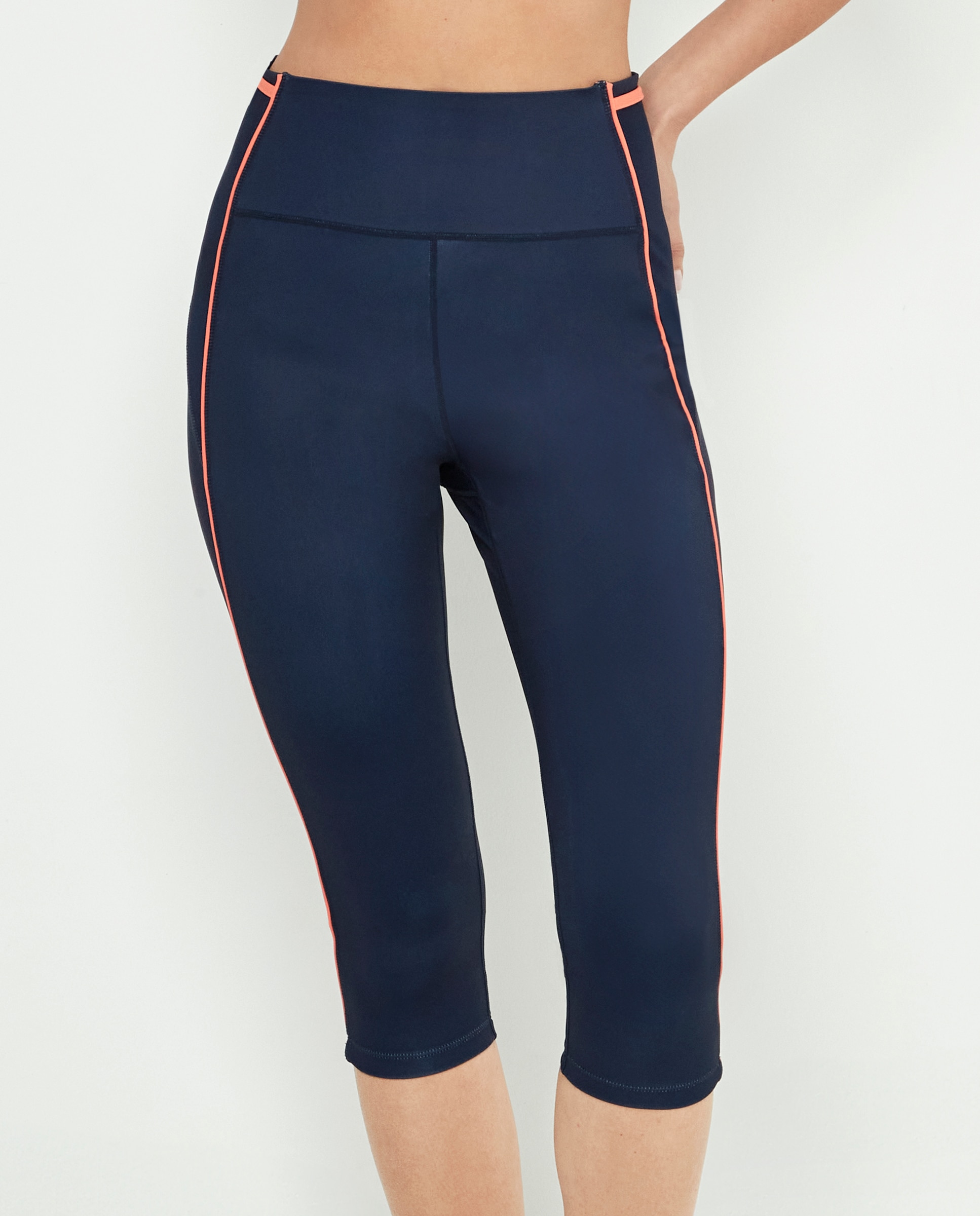 Legging deportivo de mujer, pirata - Selmark - Blanco / Negro Blanco / Negro-1