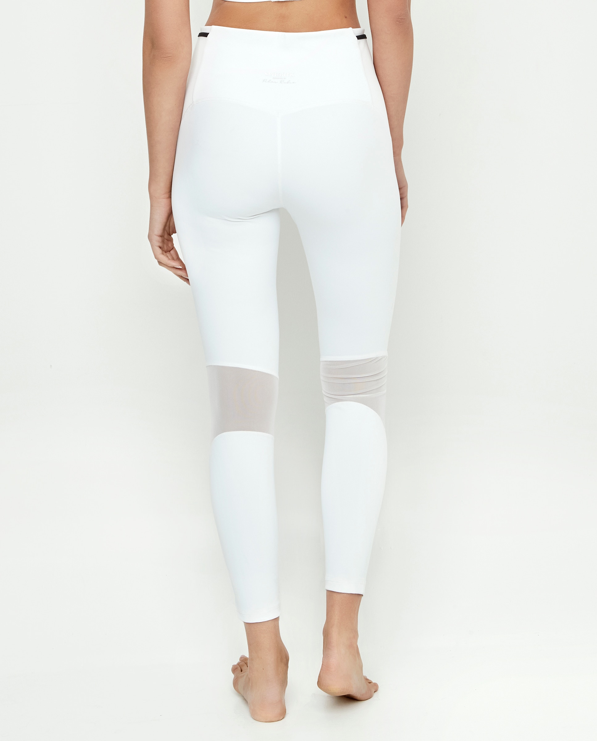 Legging deportivo de mujer, largo - Selmark - Blanco / Negro Blanco / Negro-2