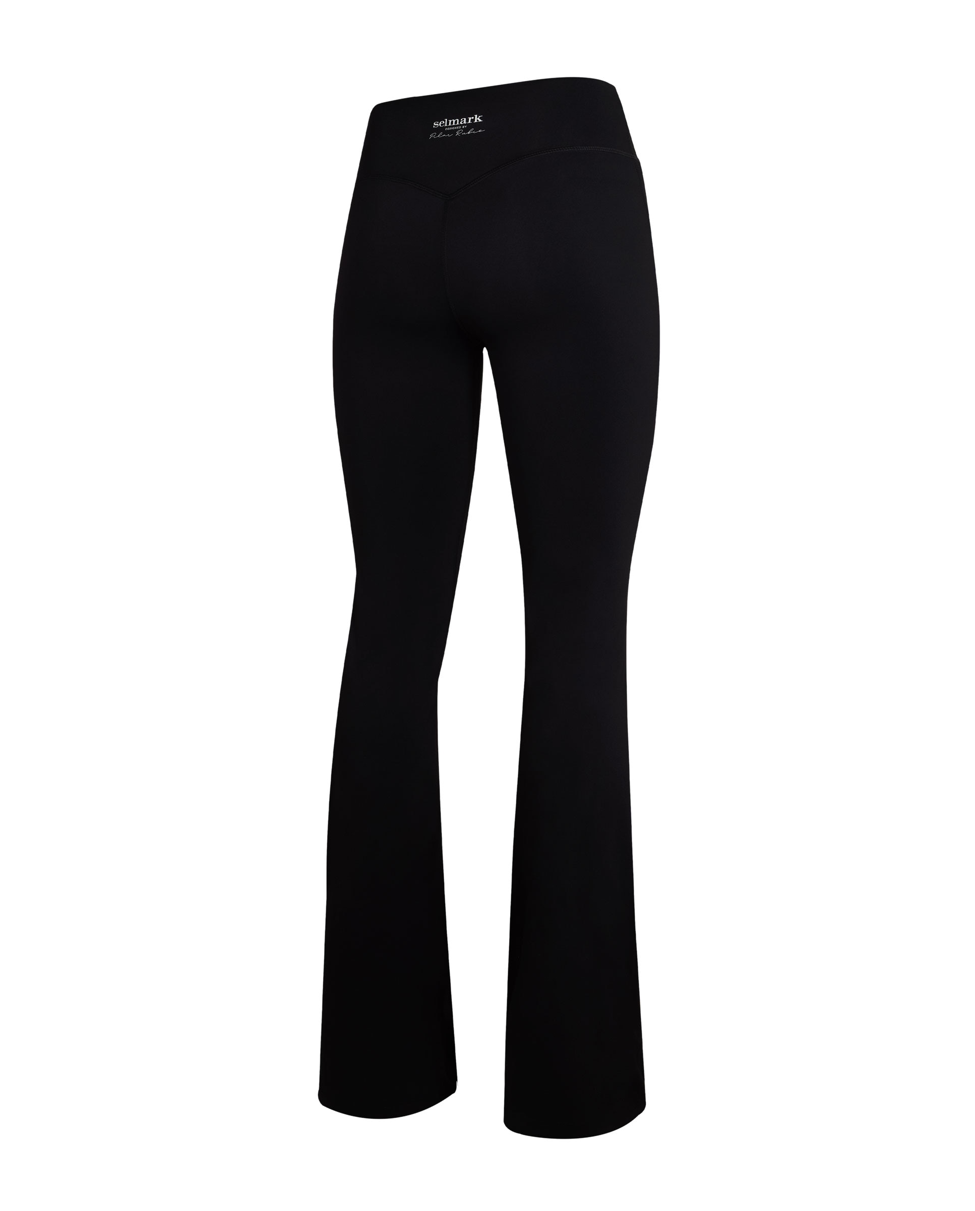 Legging deportivo de mujer, largo, campana - Selmark - Negro / Blanco Negro / Blanco-8
