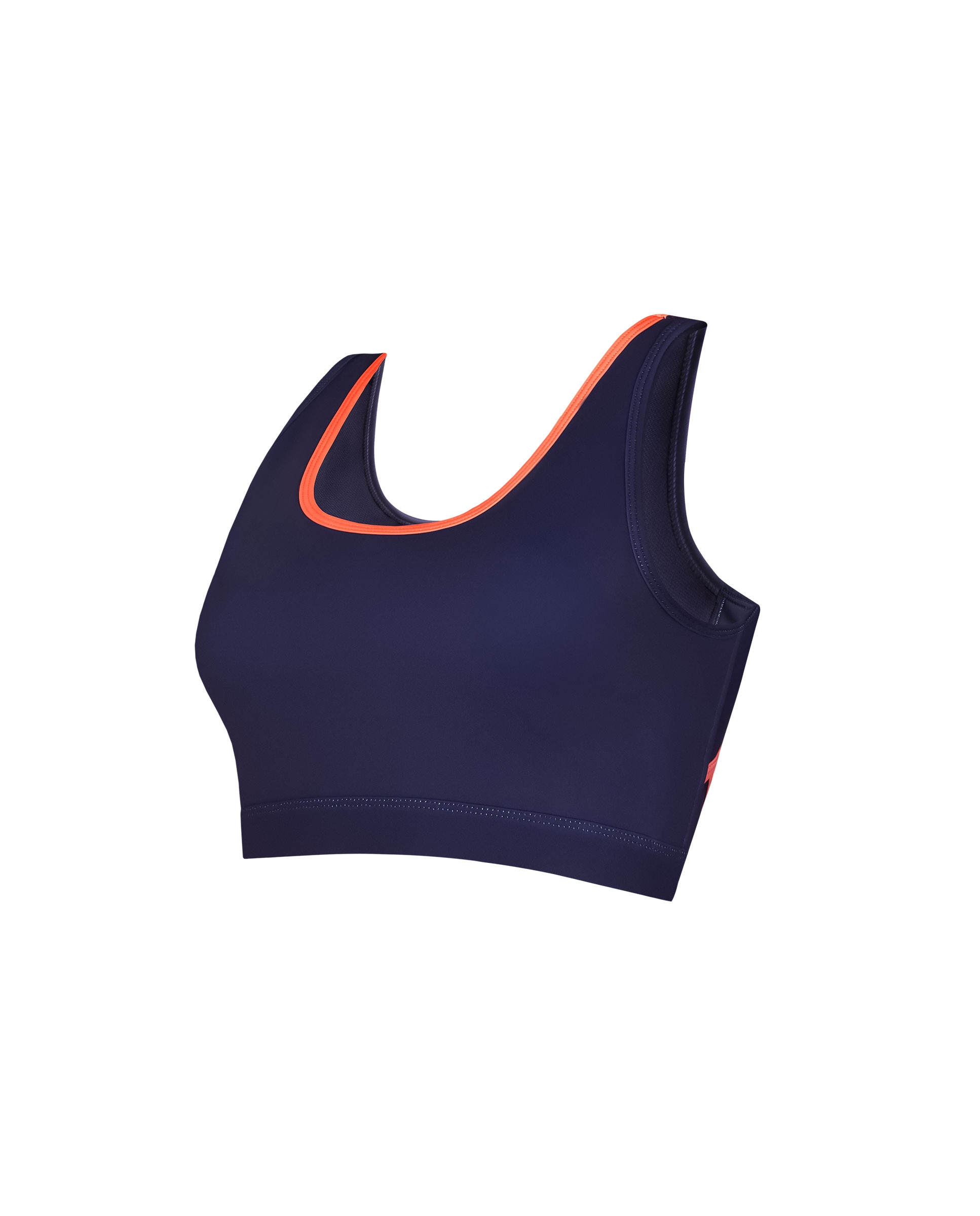 Sujetador deportivo de mujer, cierre trasero - Selmark - Azul marino / Naranja Azul marino / Naranja-5