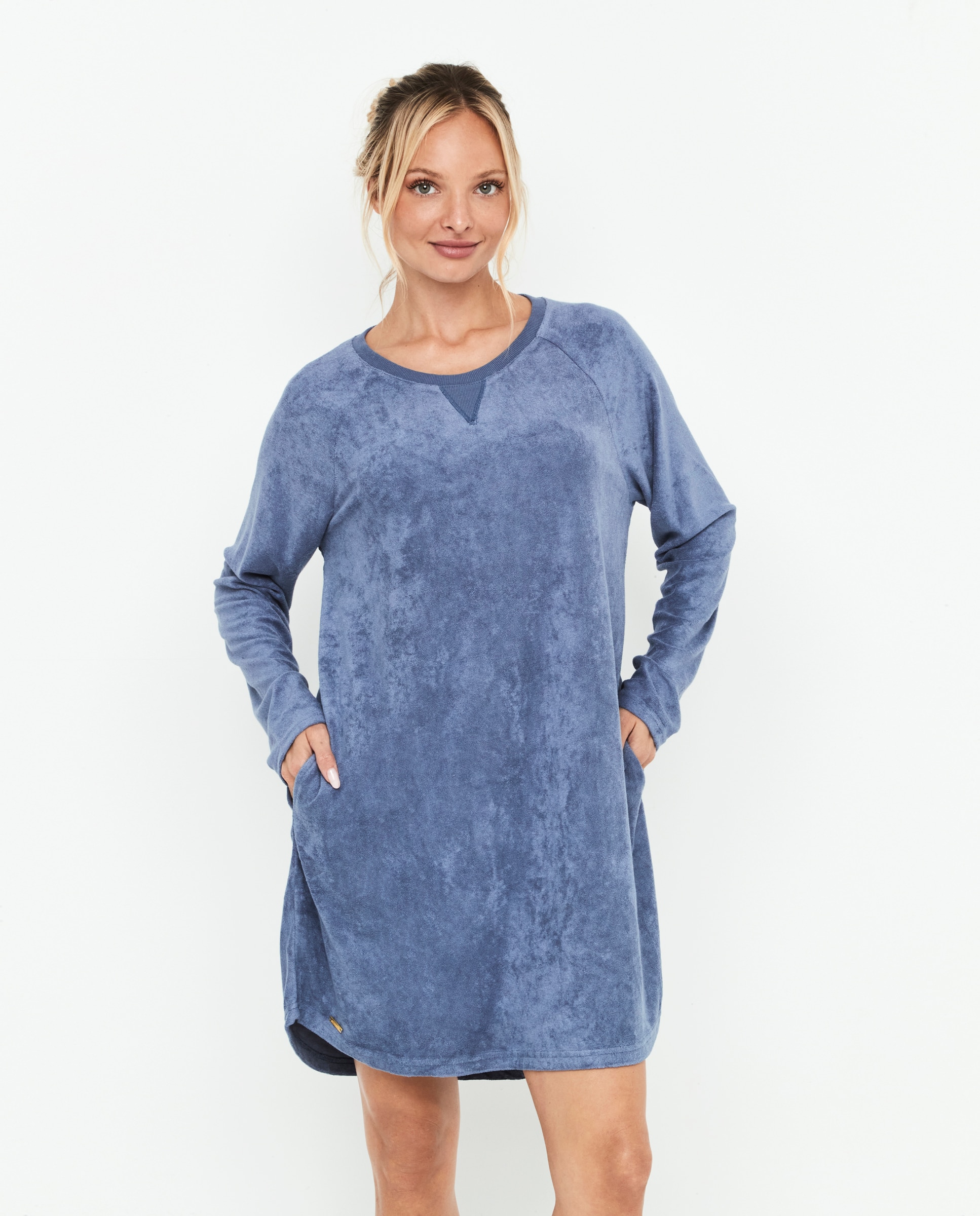 Camisón de mujer manga larga - Selmark - Azul denim Azul denim-1
