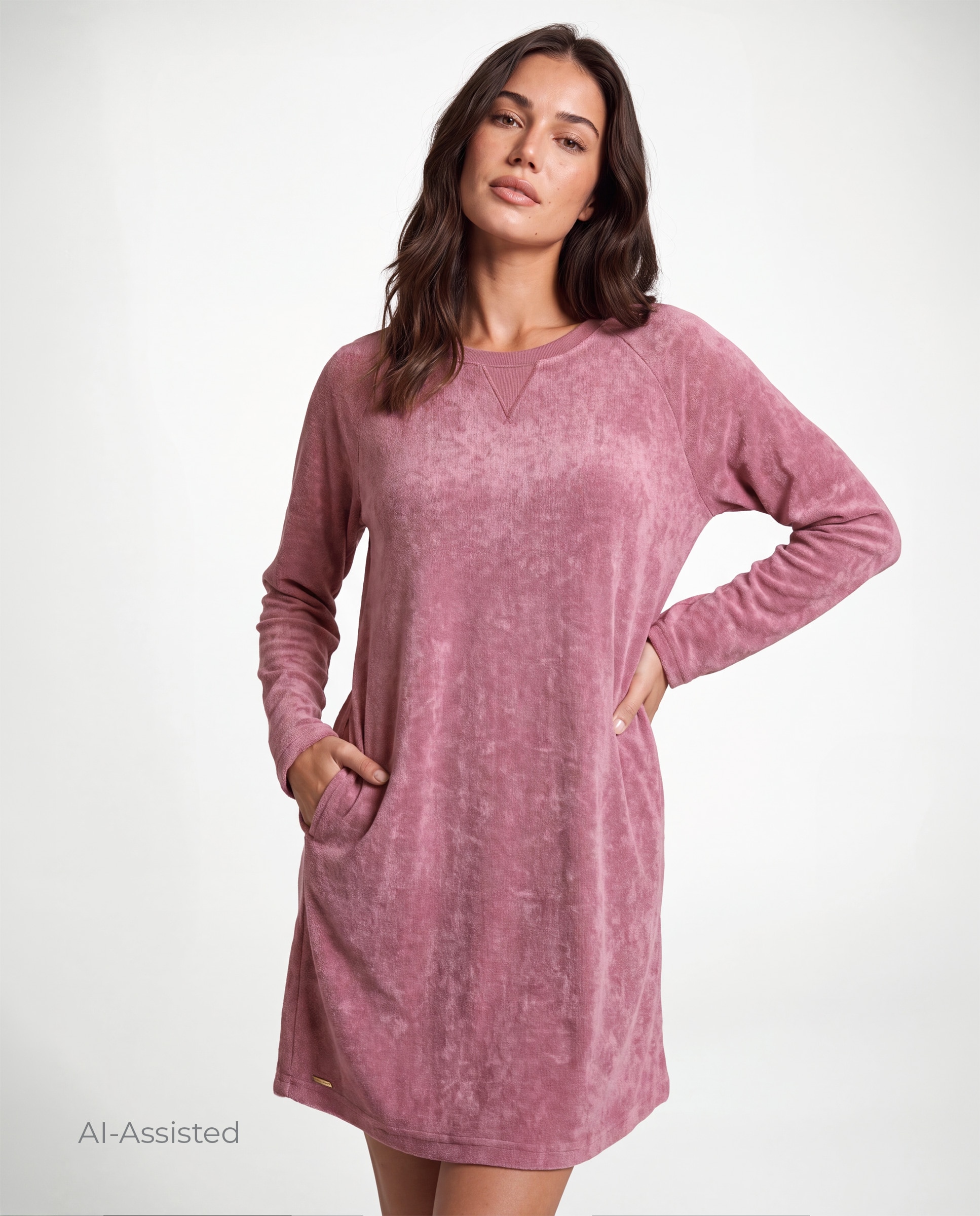 Camisón de mujer manga larga - Selmark - Malva Malva-1
