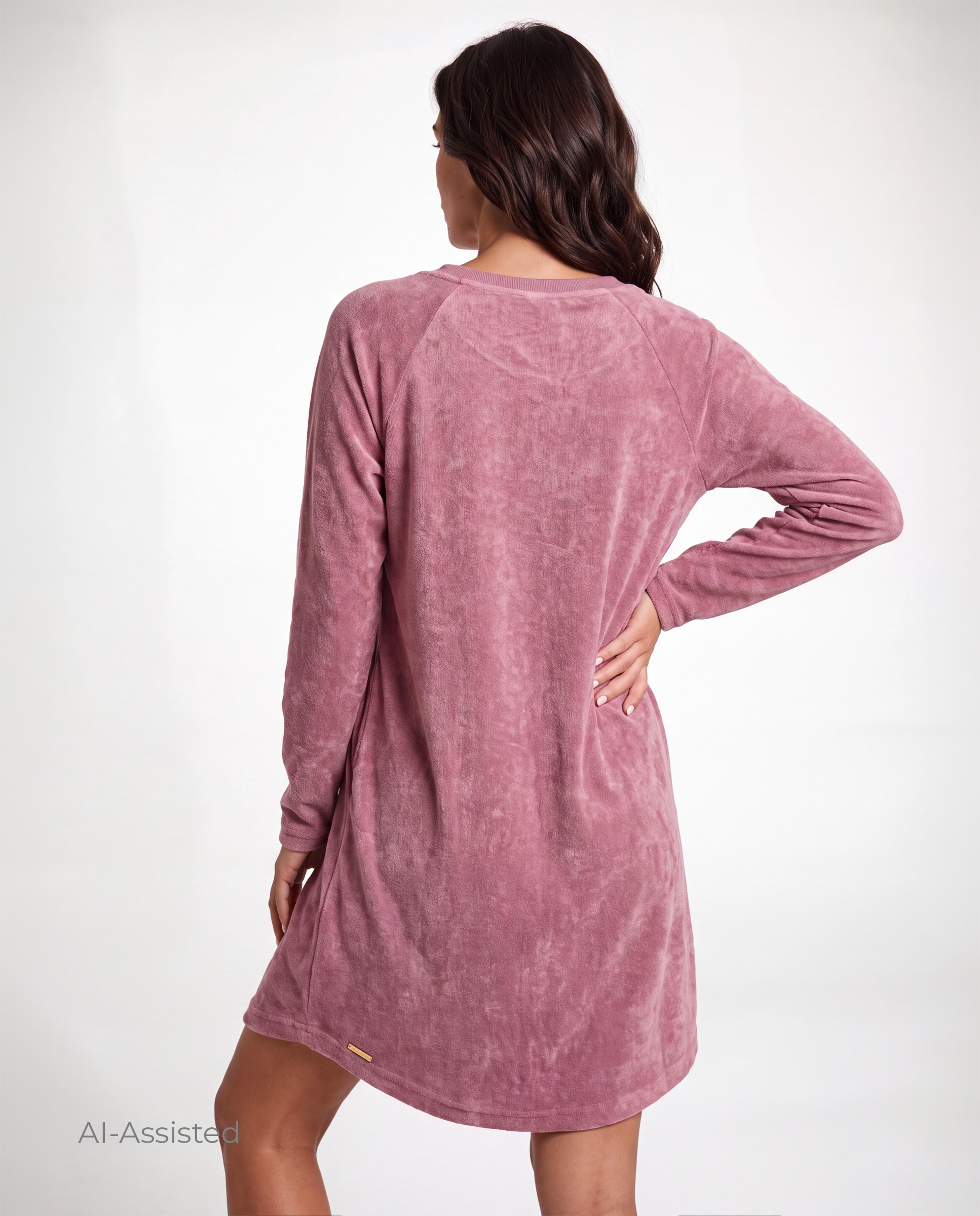 Camisón de mujer manga larga - Selmark - Malva Malva-2