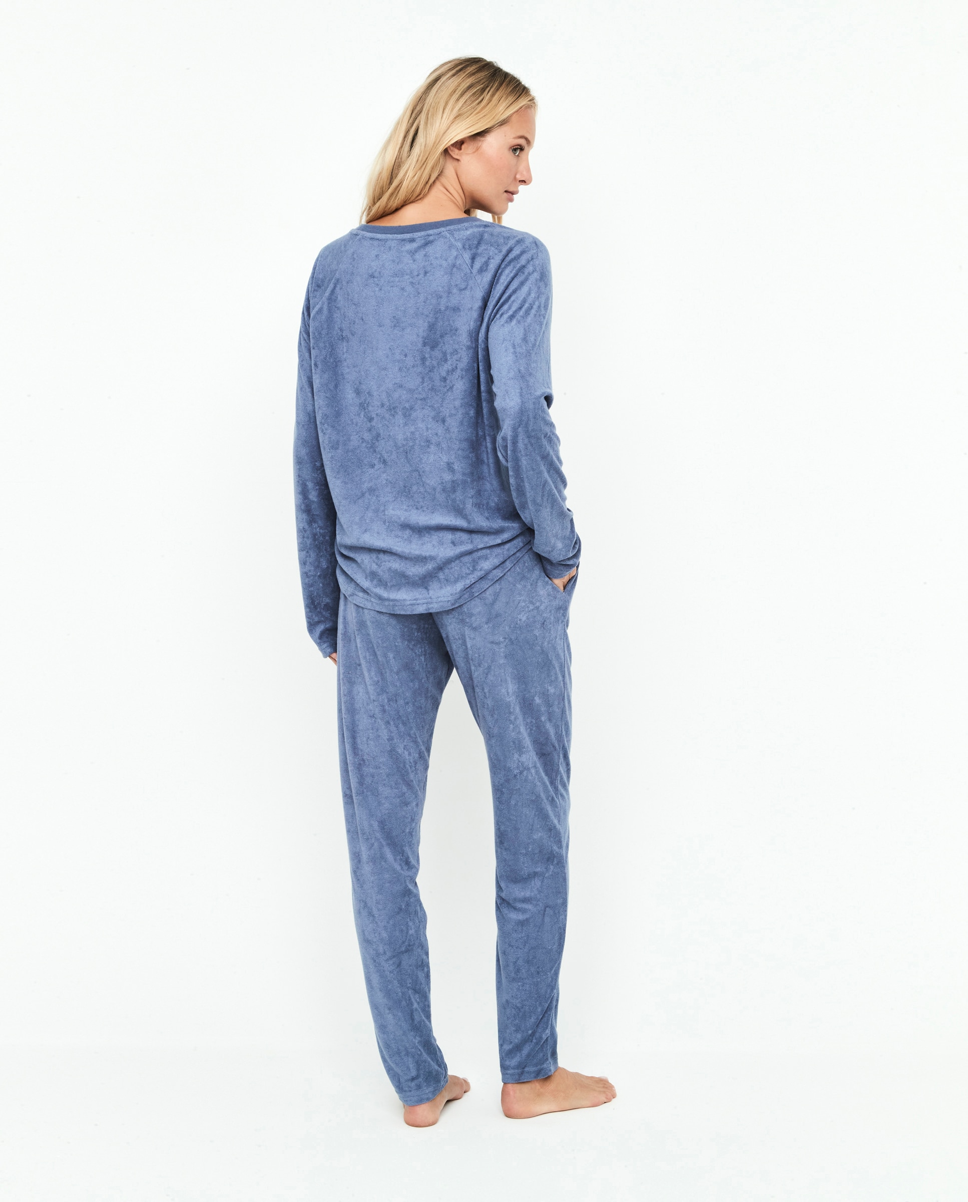Pijama de mujer dos piezas manga larga - Selmark - Azul denim Azul denim-2