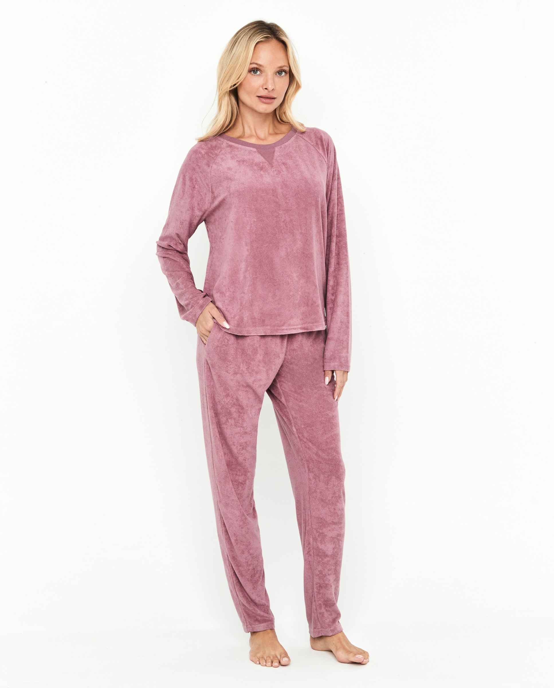 Pijama de mujer dos piezas manga larga - Selmark - Malva Malva-1