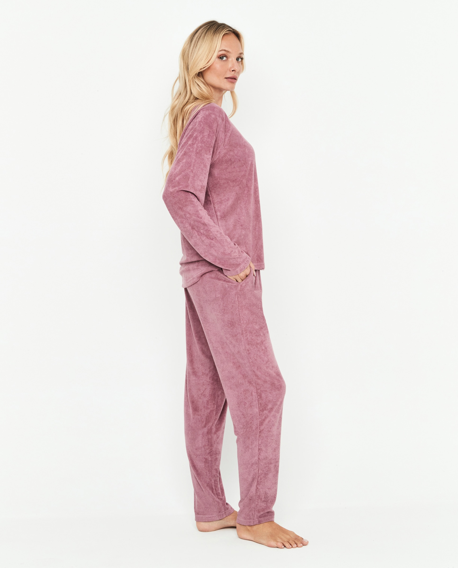 Pijama de mujer dos piezas manga larga - Selmark - Malva Malva-4