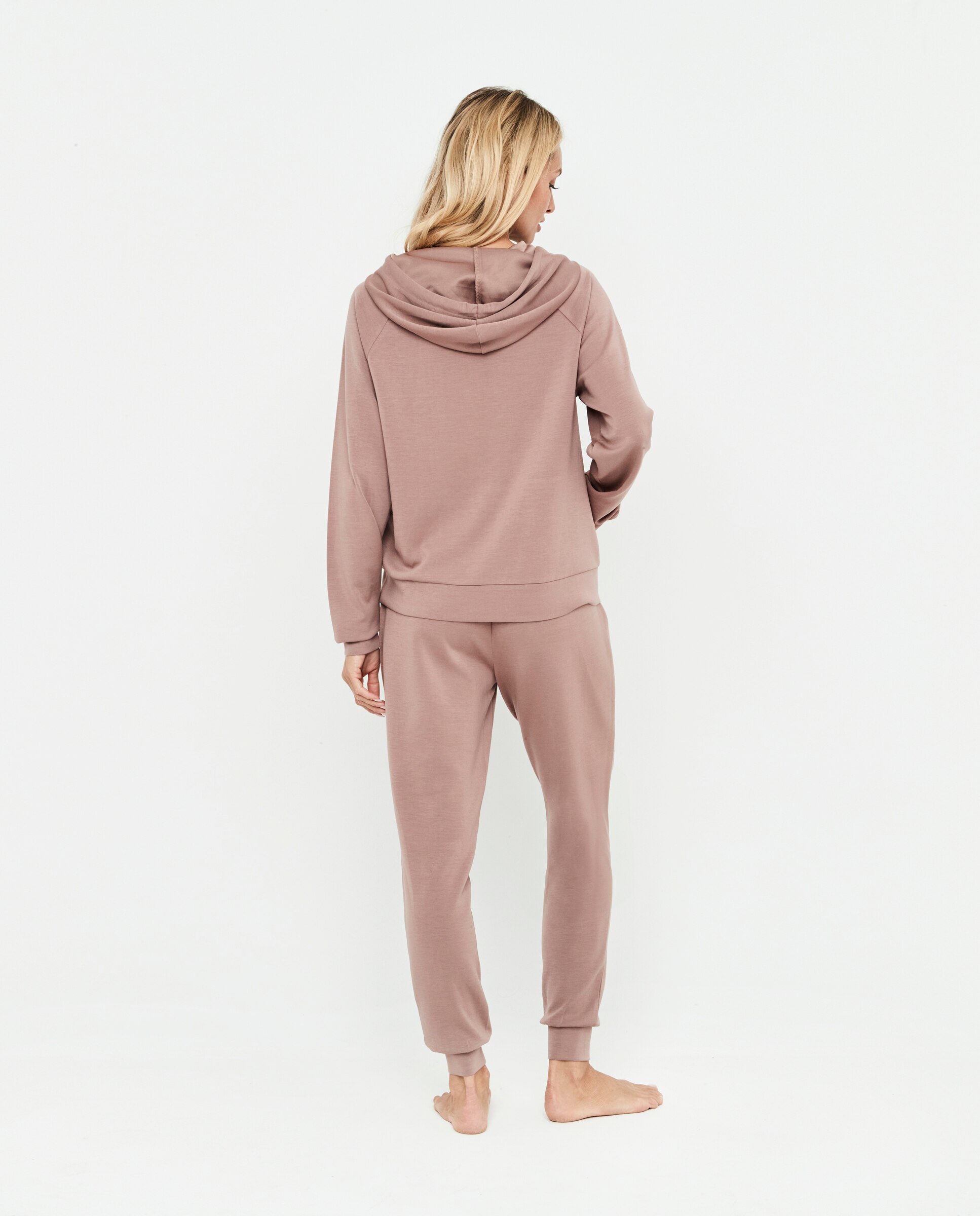 Conjunto de mujer, sudadera con capucha y pantalón - Selmark - Rosa pastel Rosa pastel-2