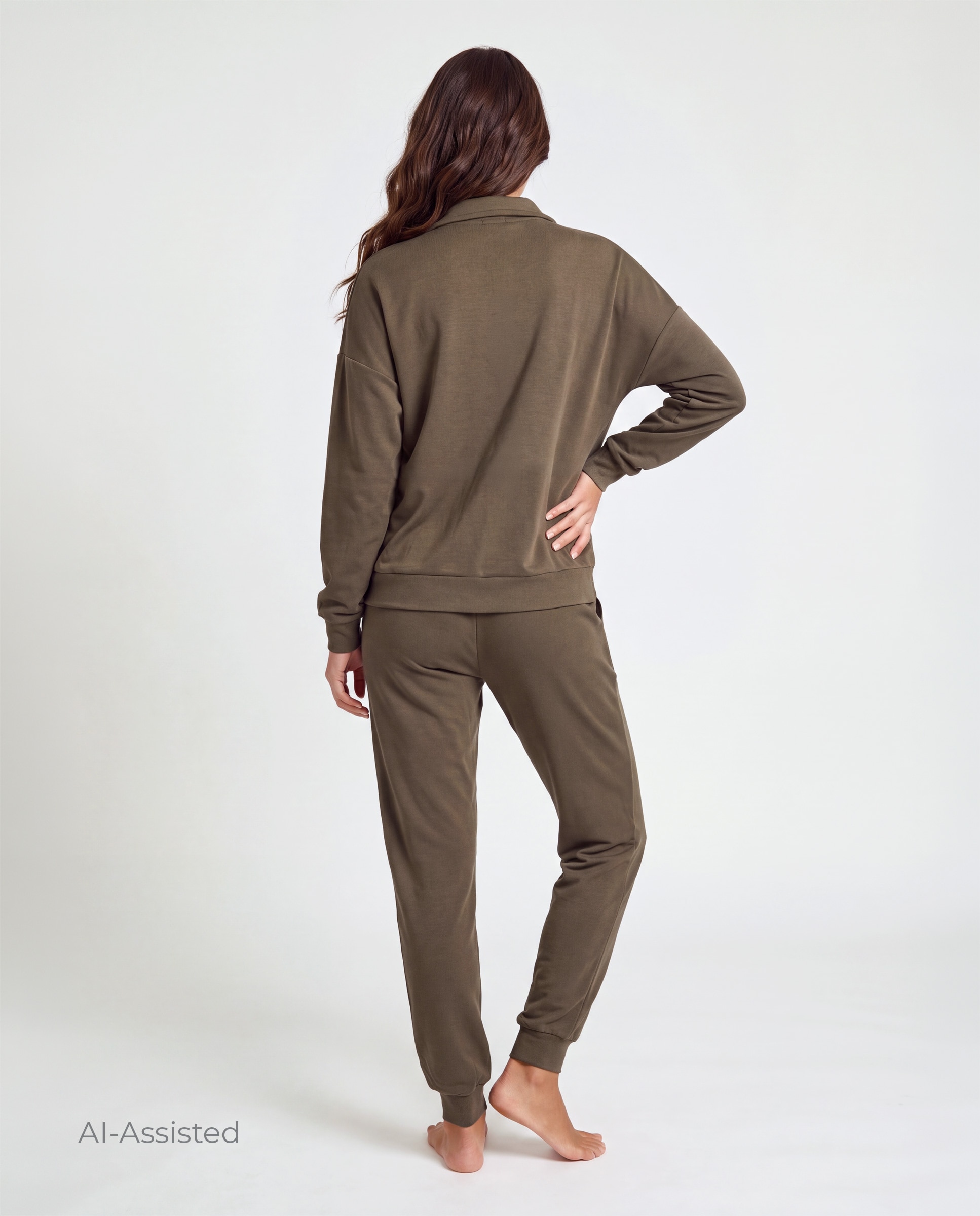Conjunto de mujer, chaqueta y pantalón - Selmark - Kaki Kaki-2