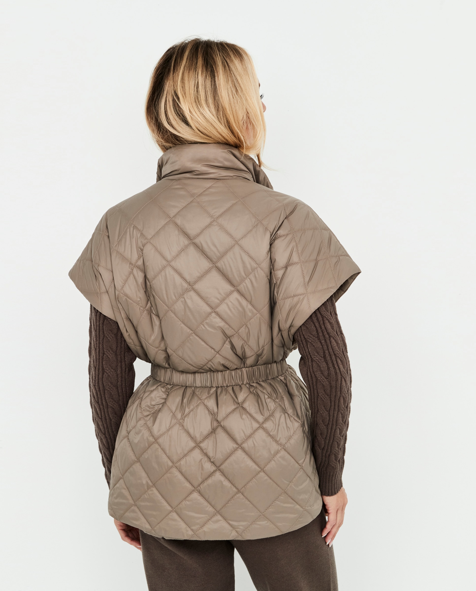Chaleco de mujer, acolchado, con cinturón - Selmark - Topo Topo-2