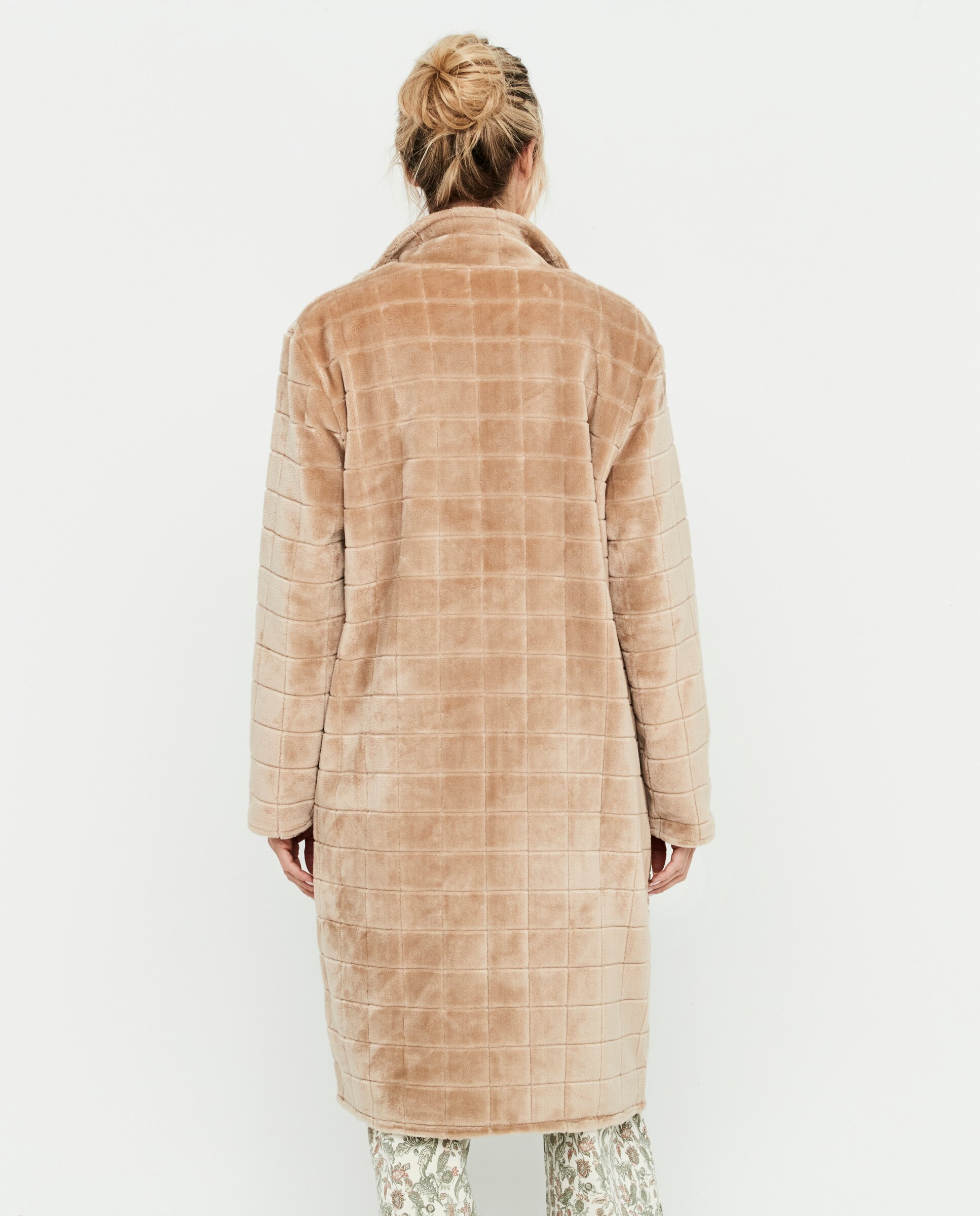 Bata reversible de mujer, con cremallera y bolsillos delanteros - Selmark - Camel Camel-2