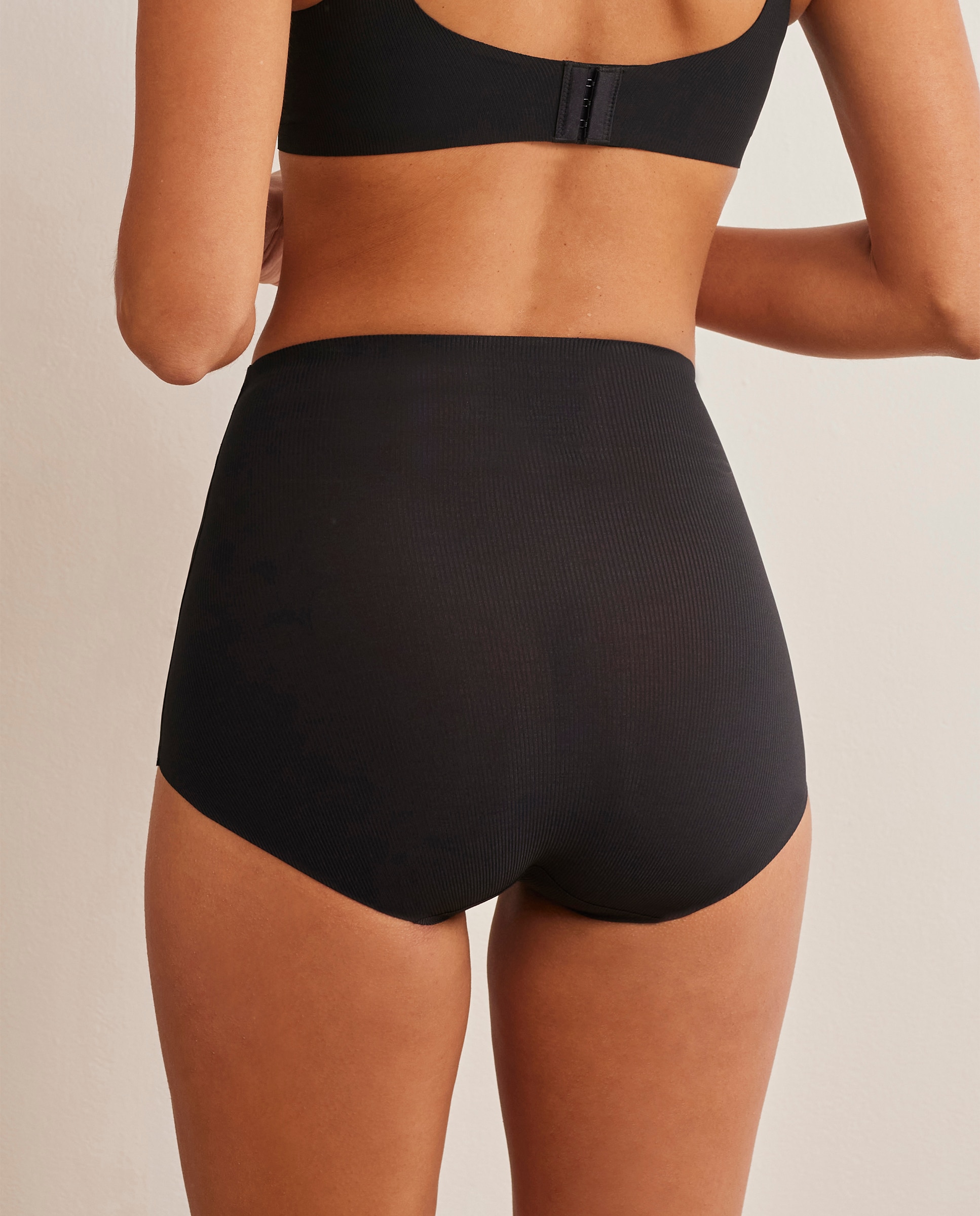 Bragas altas básicas cintura muy alta de mujer - Selmark - Negro Negro-2